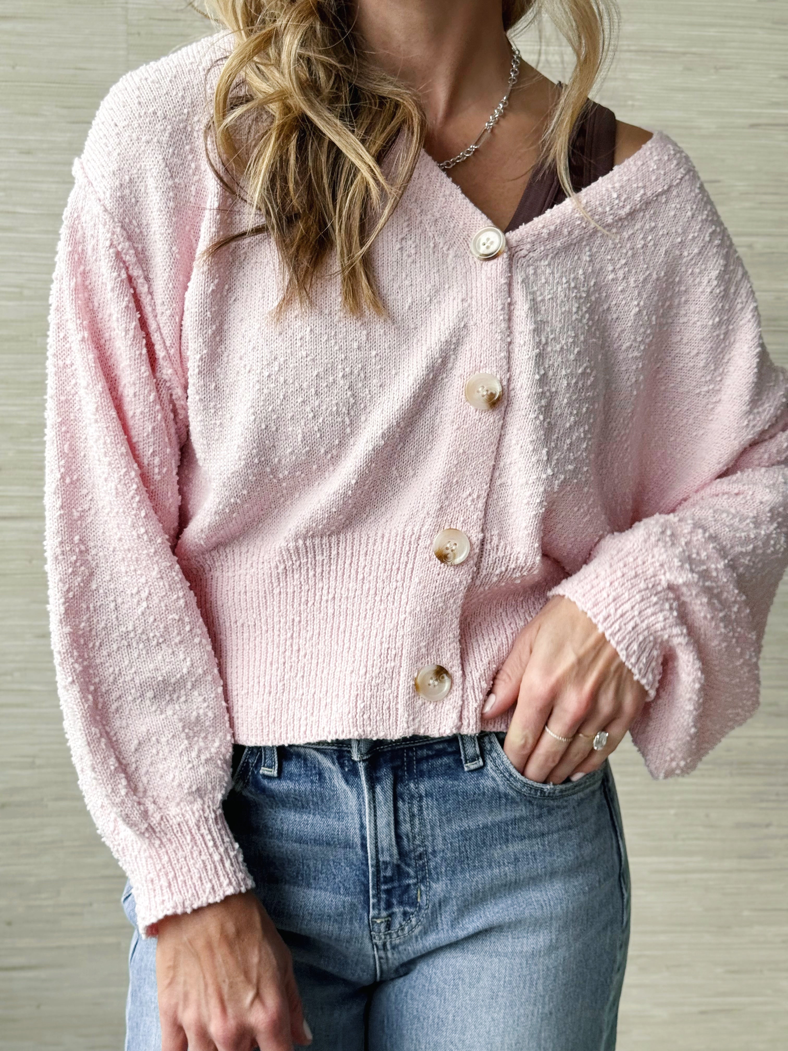Ariel Cardigan - LIGHT PINK - willows clothing Cardigan