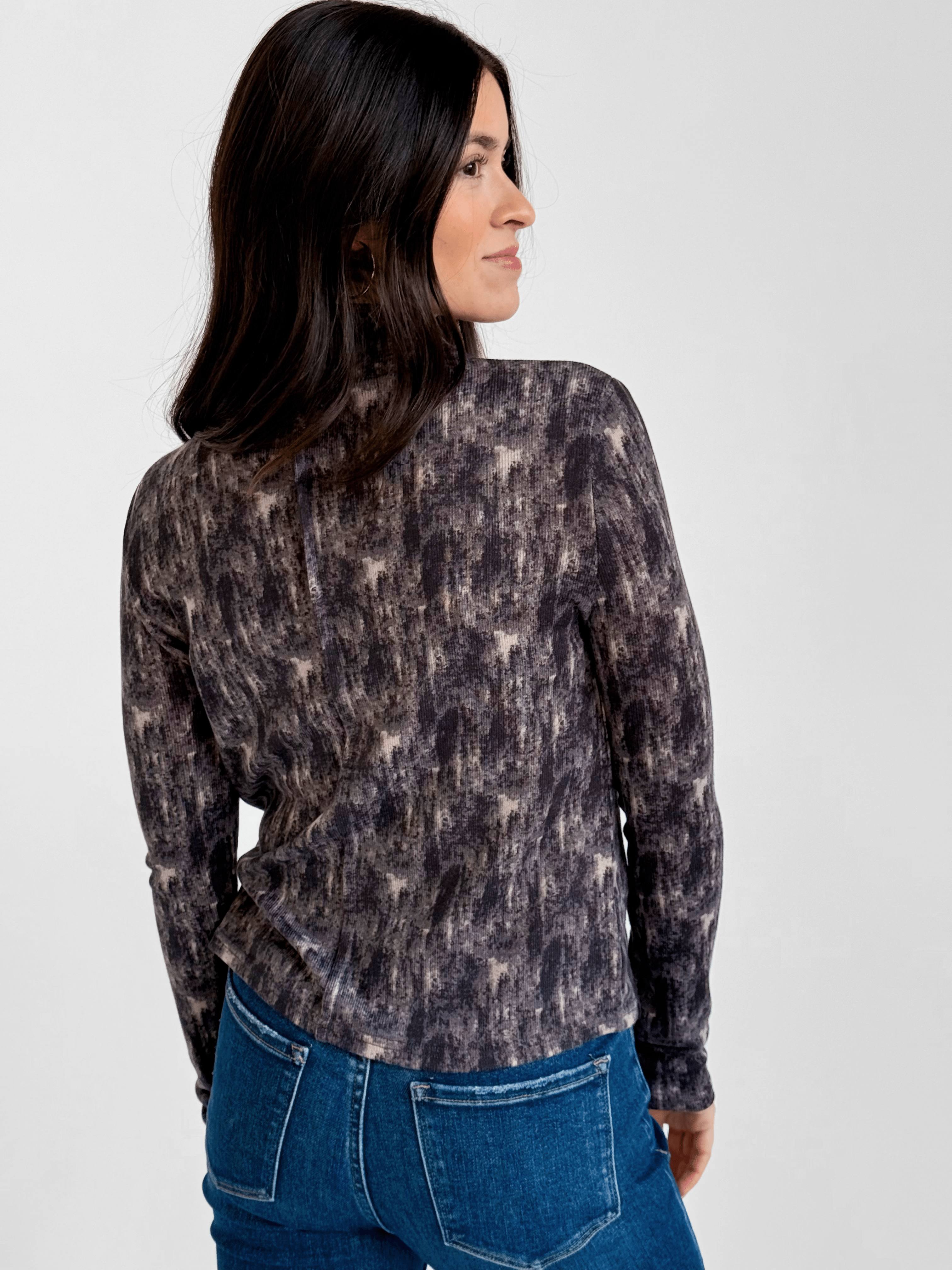 Arlette Top - CHARCOAL - willows clothing L/S SHIRT