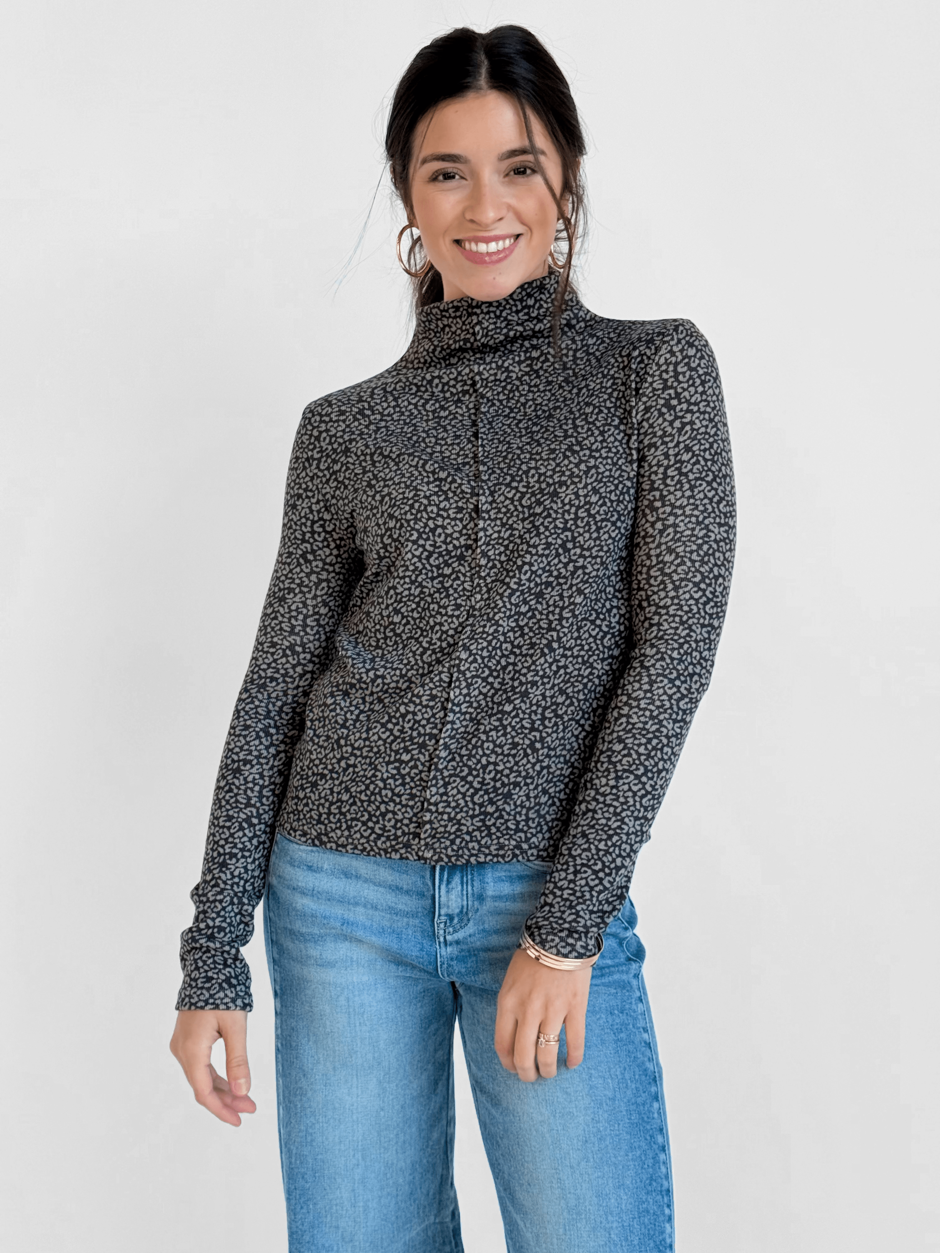 Arlette Top - GRAY - willows clothing L/S SHIRT