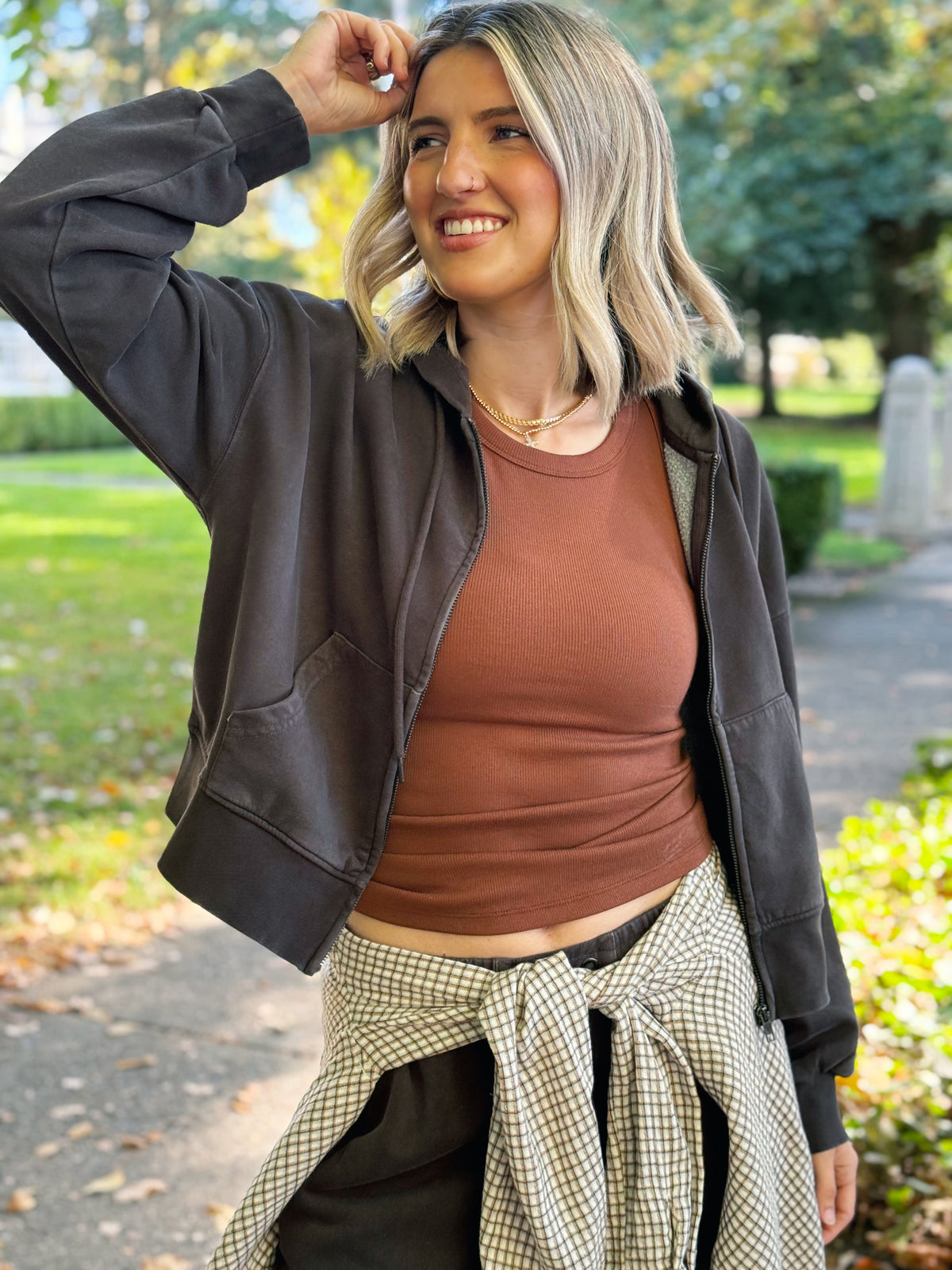 Ashlie Hoodie - ESPRESSO - willows clothing SWEATSHIRT