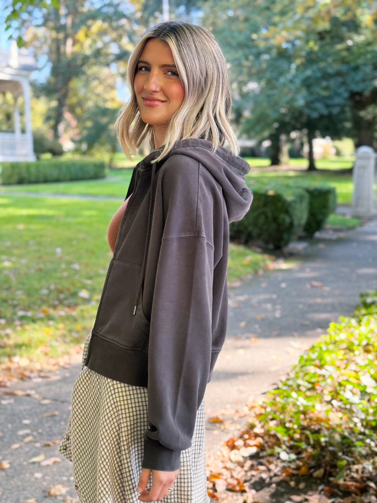 Ashlie Hoodie - ESPRESSO - willows clothing SWEATSHIRT
