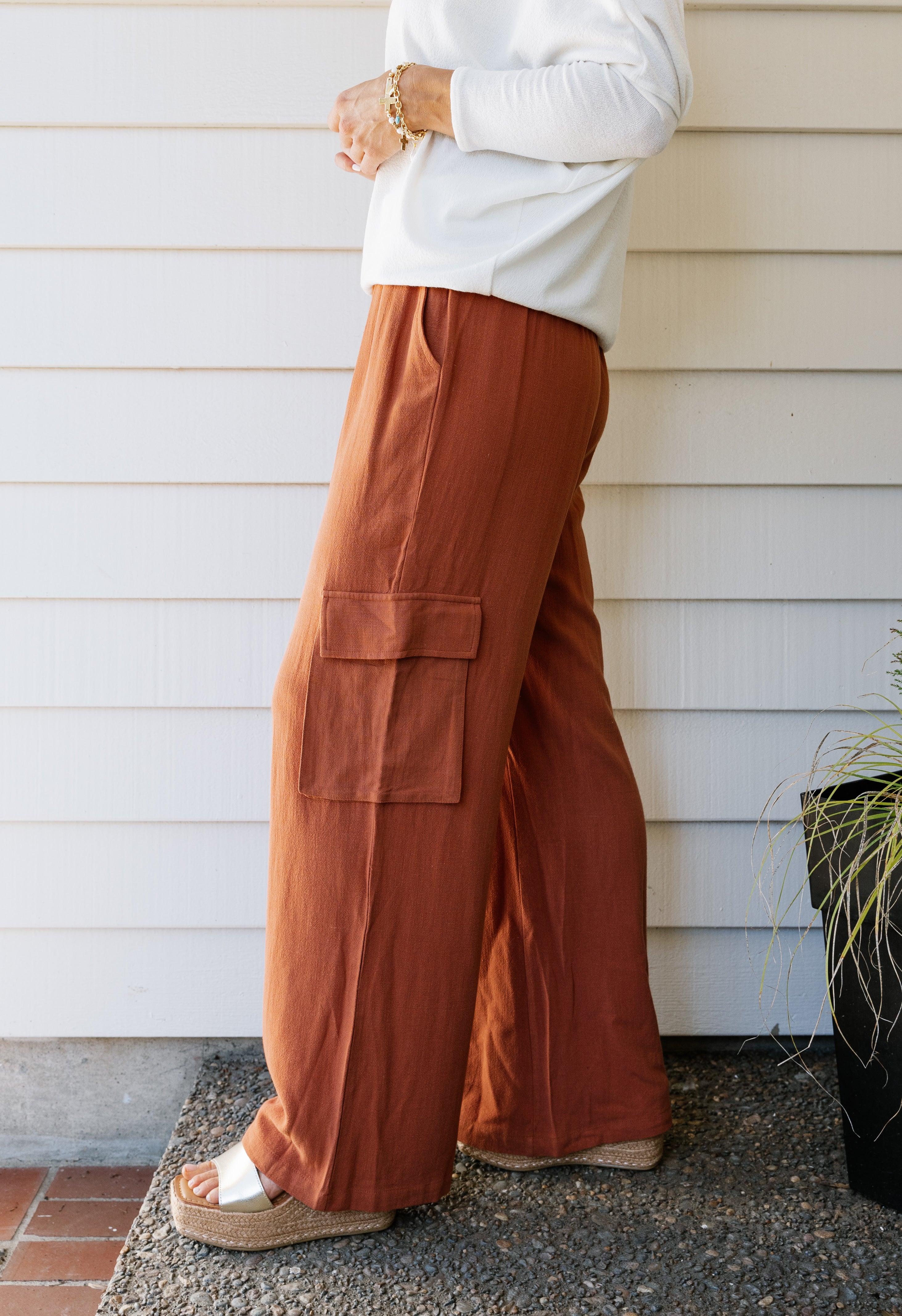 Aubrey Cargo Pants - BAKED CLAY - willows clothing Pants