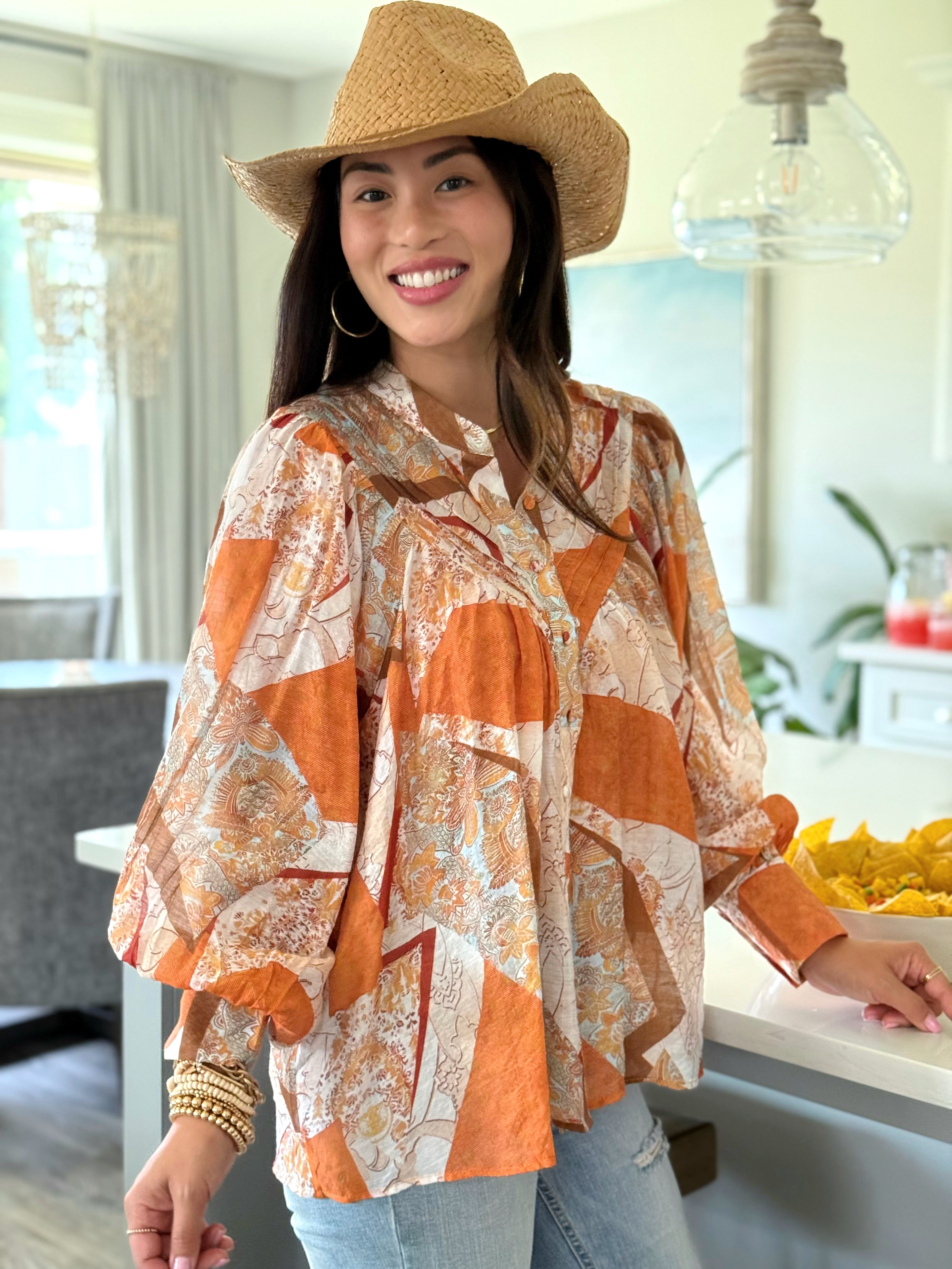 Auden Blouse - PUMPKIN SPICE - willows clothing BLOUSE