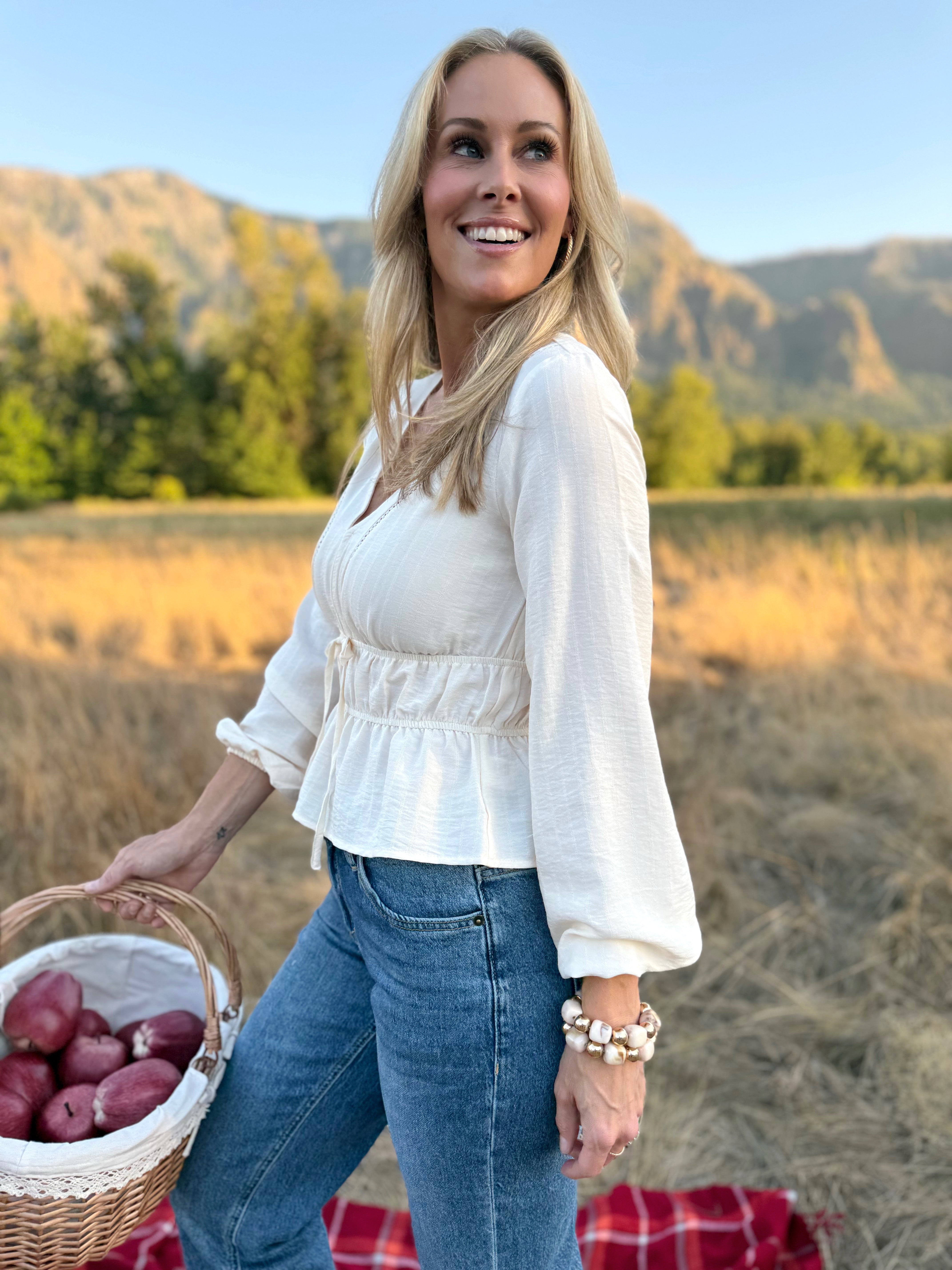 August Blouse - CREAM - willows clothing BLOUSE