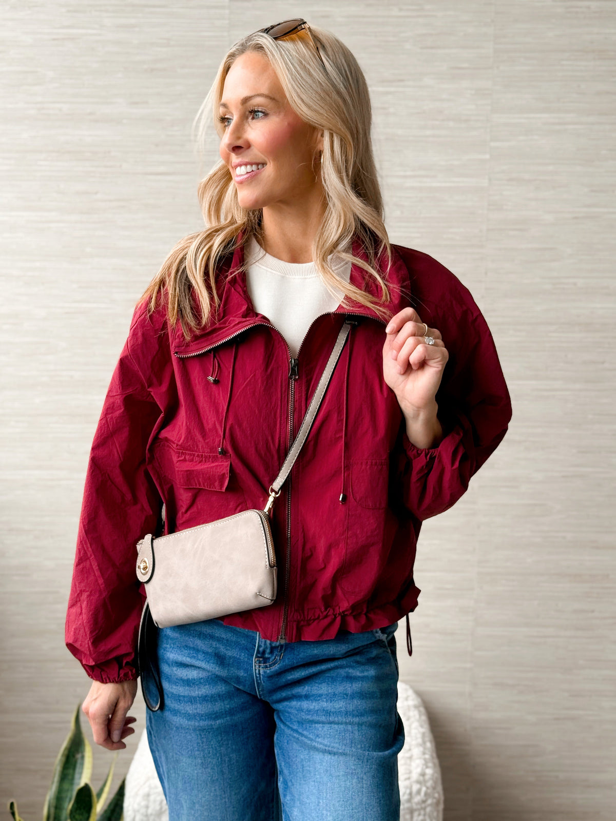 Autumn Afterglow Jacket - BURGUNDY - willows clothing JACKET