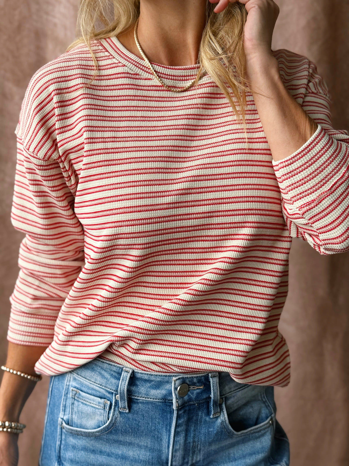Autumn Punch Top - RED - willows clothing L/S SHIRT