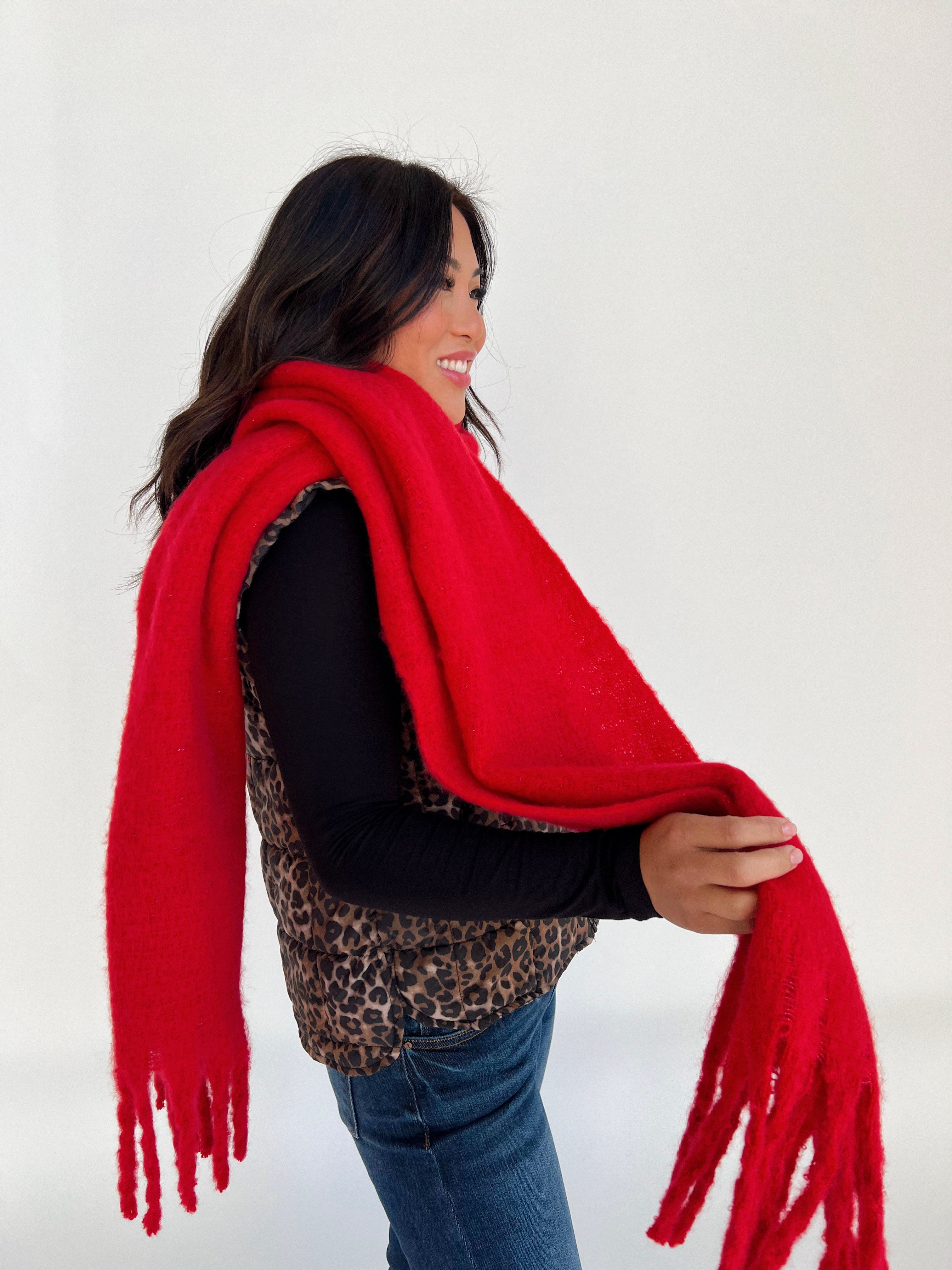 Autumn Scarf - RED - willows clothing Scarves