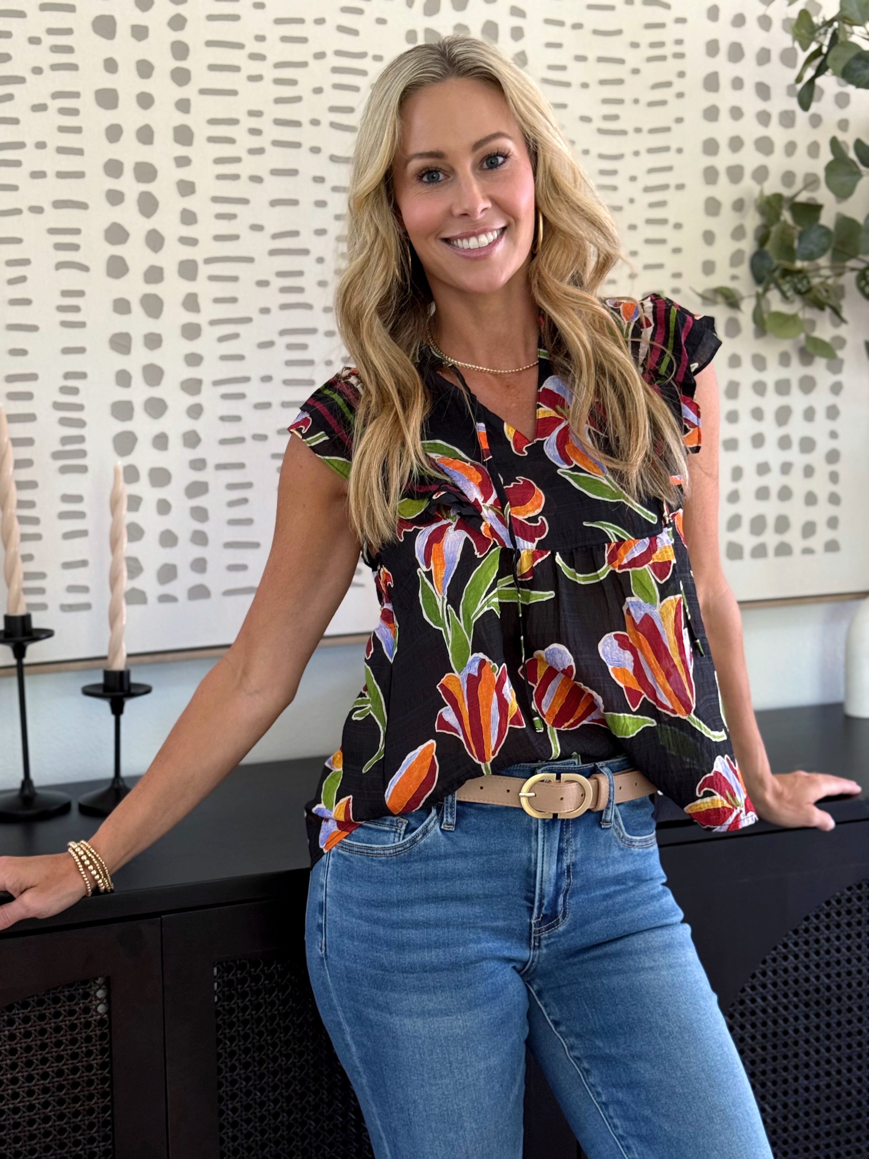 Avalon Blouse - BLACK - willows clothing BLOUSE