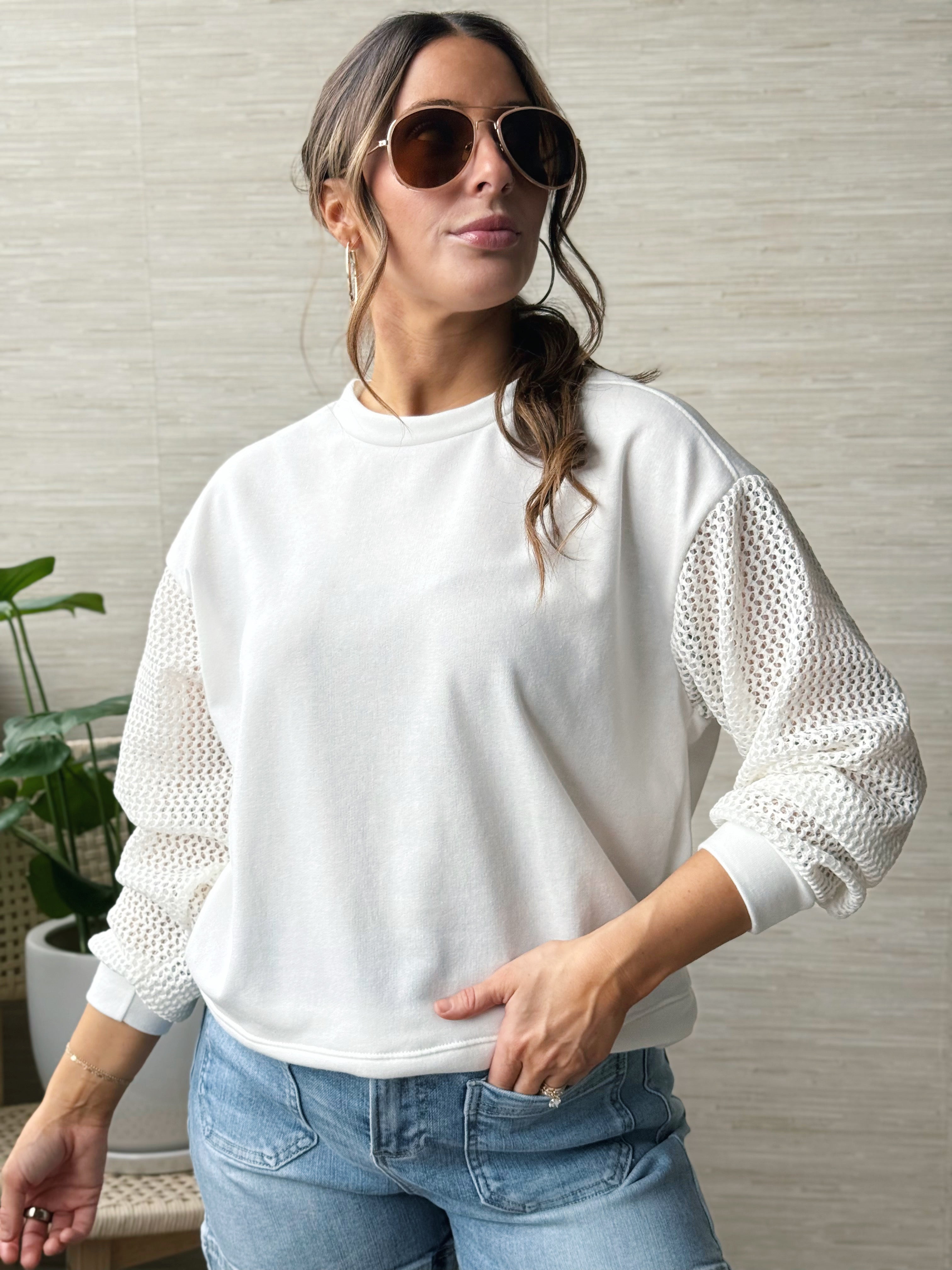 Aveline Top - IVORY - willows clothing L/S SHIRT