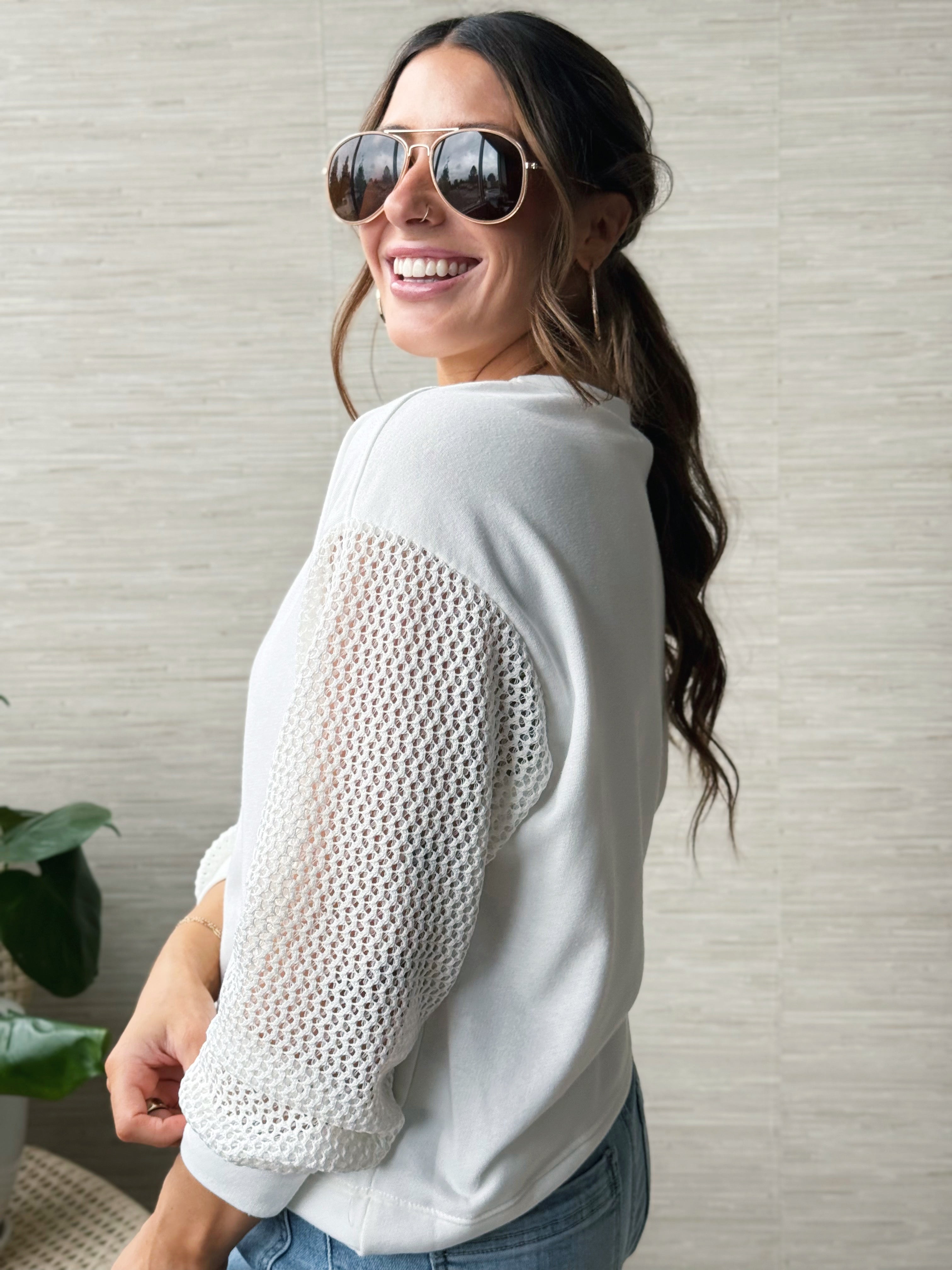 Aveline Top - IVORY - willows clothing L/S SHIRT
