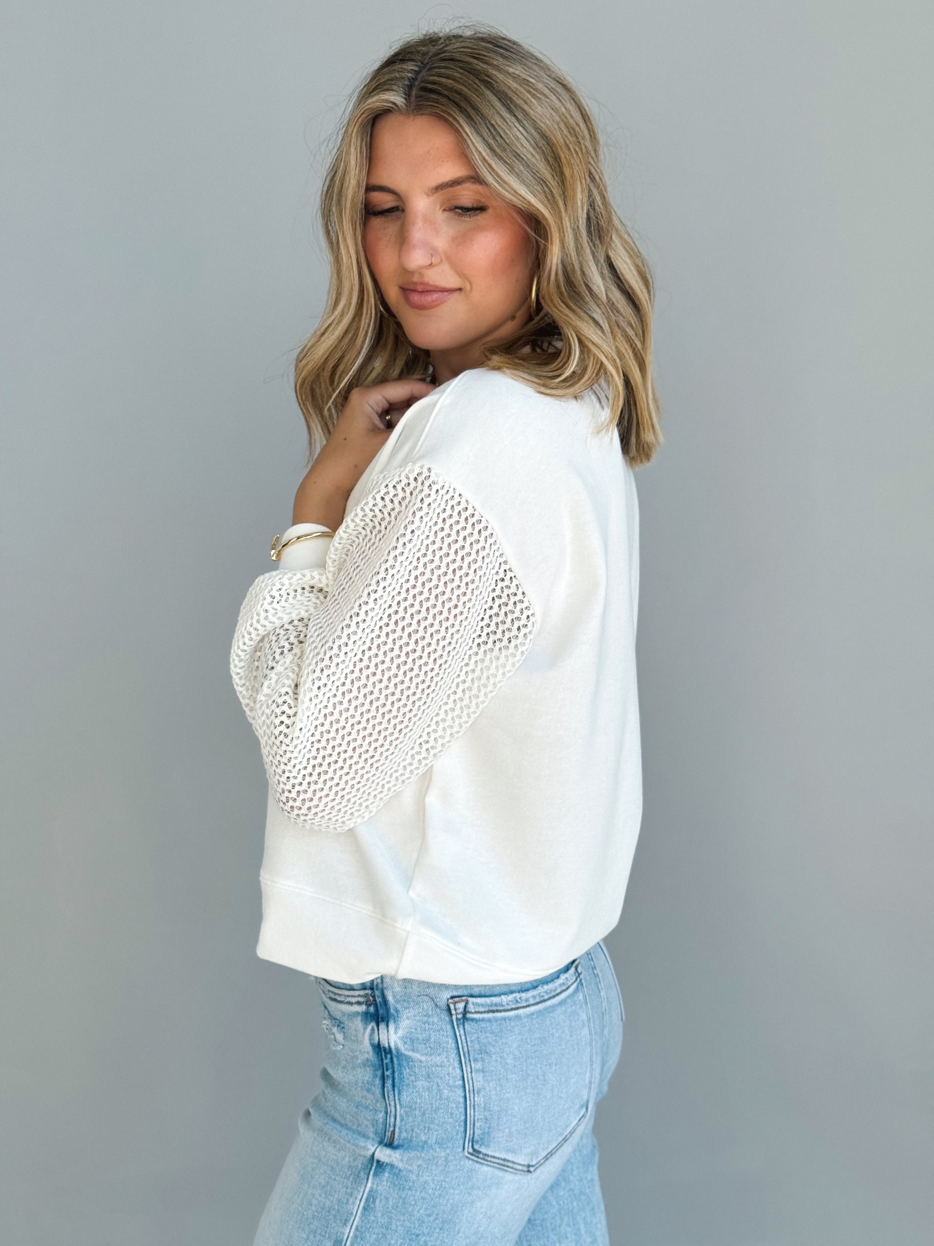 Aveline Top - IVORY - willows clothing L/S SHIRT