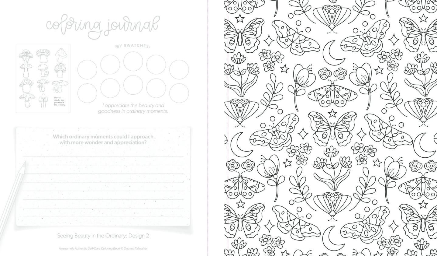Awesomely Authentic Self - Care Coloring Book - willows clothing NOTEBOOKS