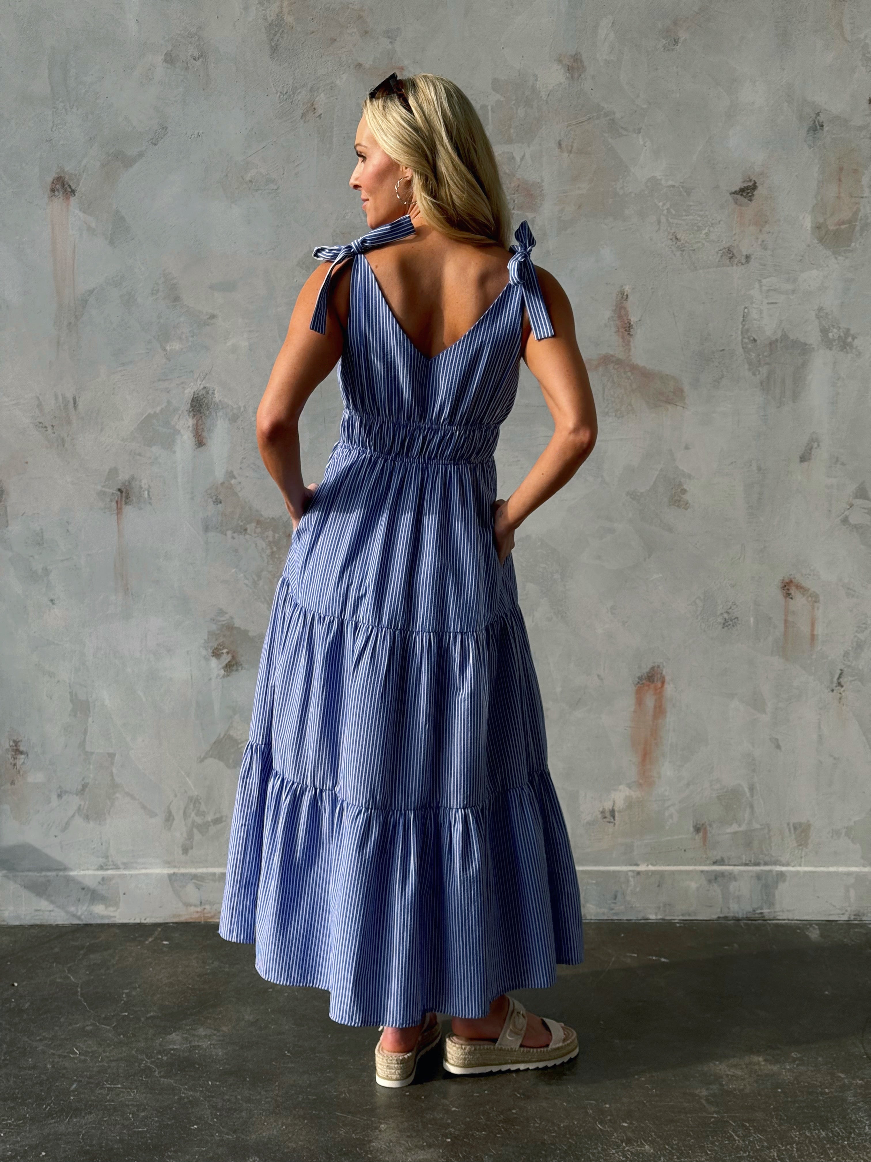 Azure Dress - BLUE - willows clothing MIDI DRESS