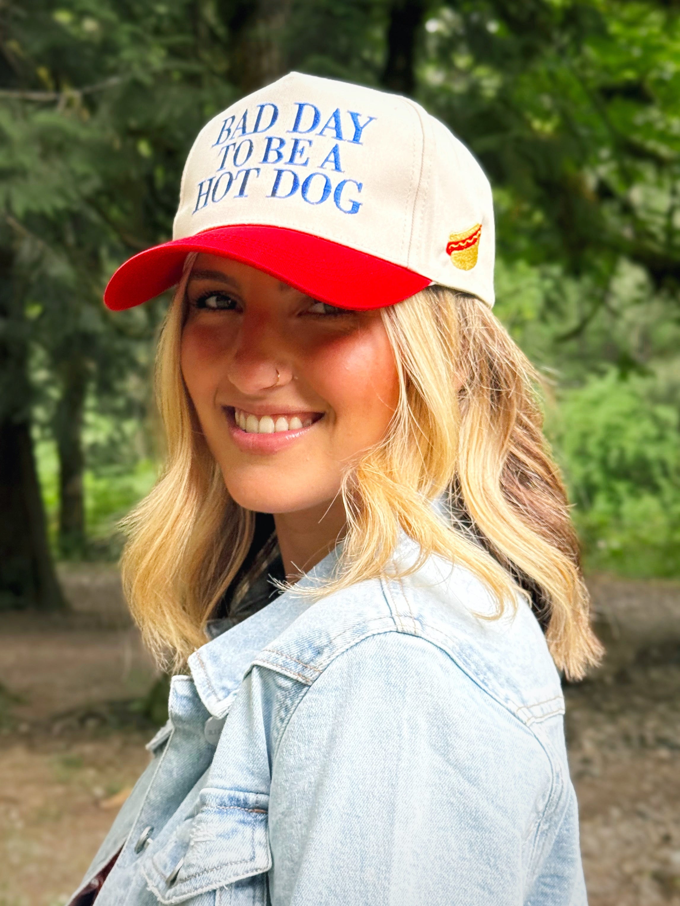 Bad Day to Be a Hot Dog Hat - RED - willows clothing HAT