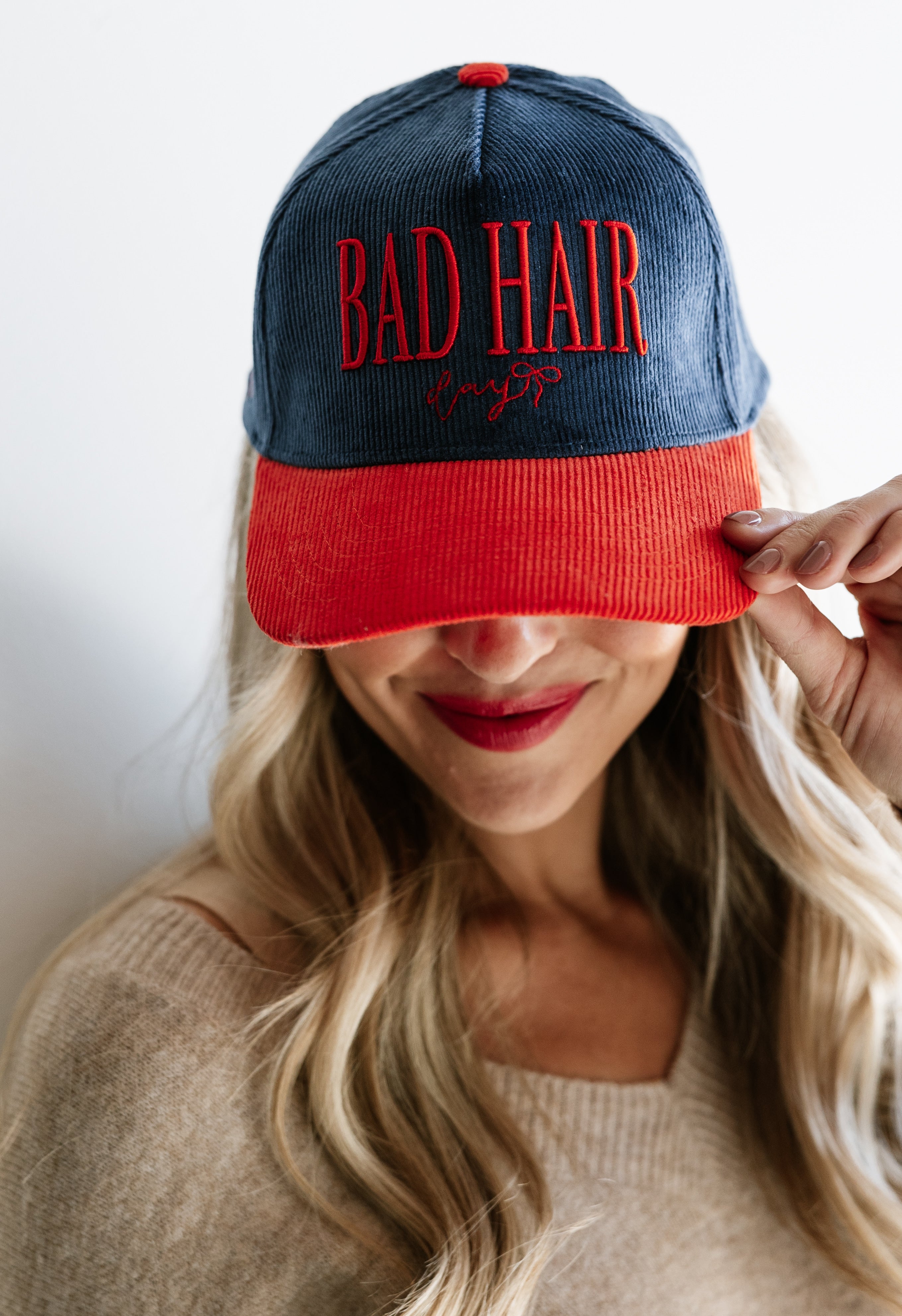 Bad Hair Day Hat - BLUE/RED - willows clothing HAT