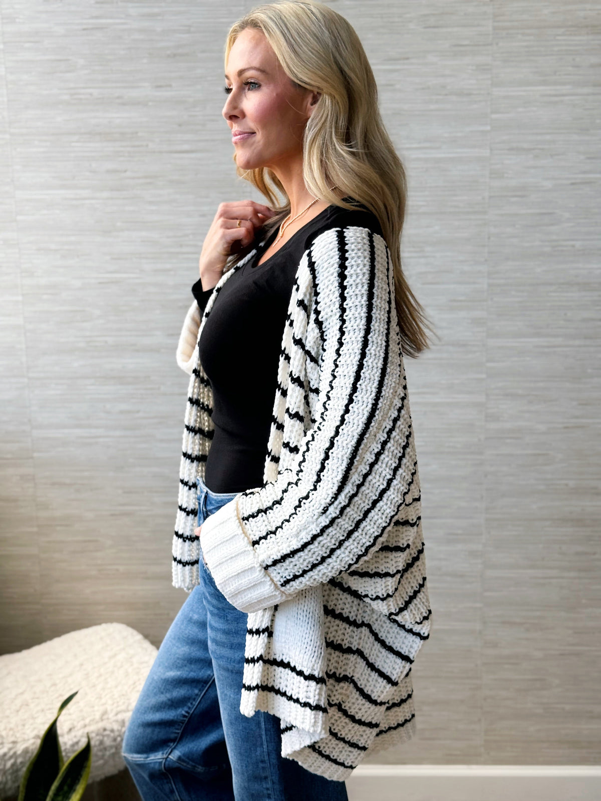 Bad To The Bone - CREAM/BLACK - willows clothing Cardigan