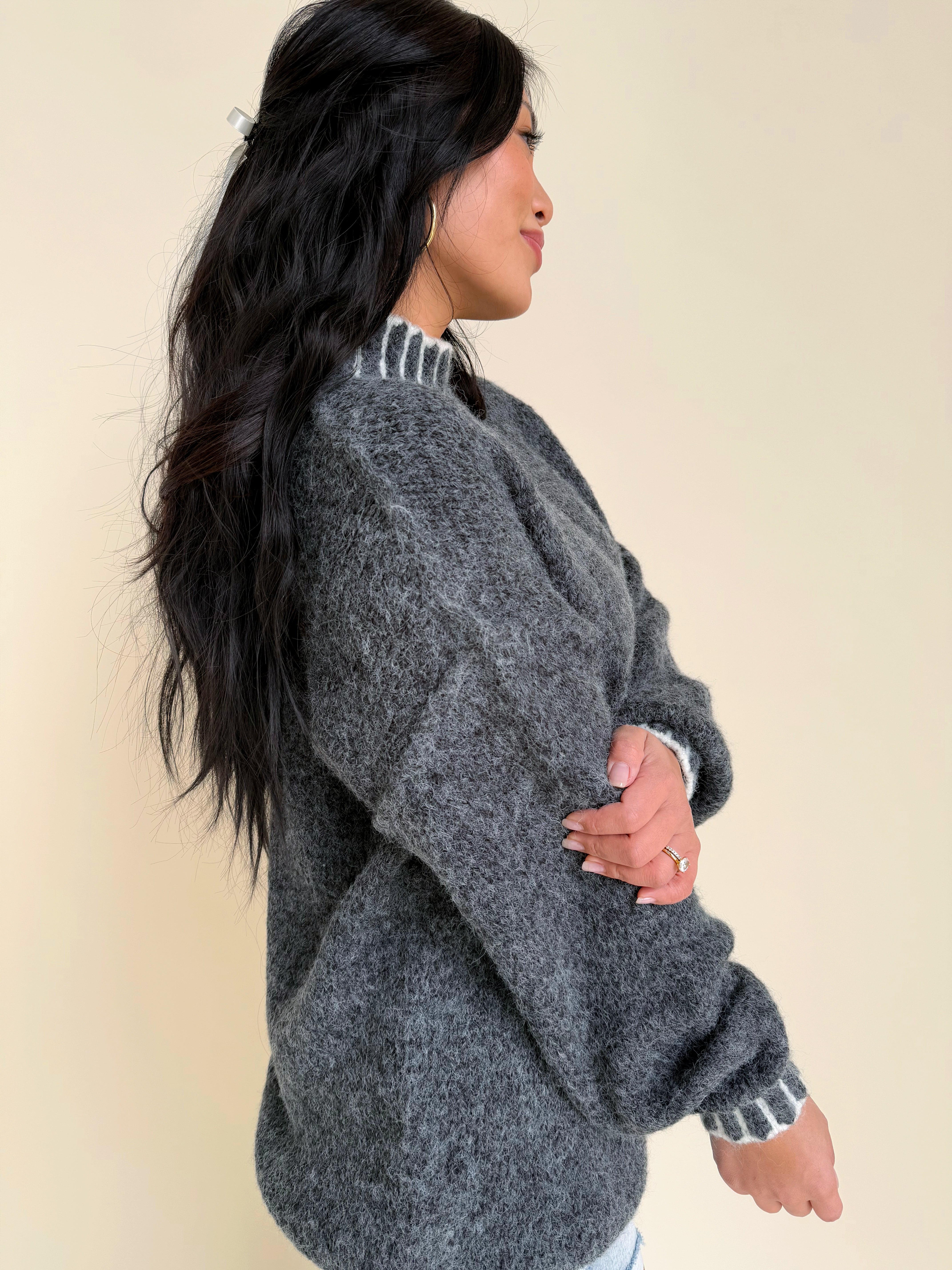 Bailey Sweater - CHARCOAL - willows clothing SWEATER