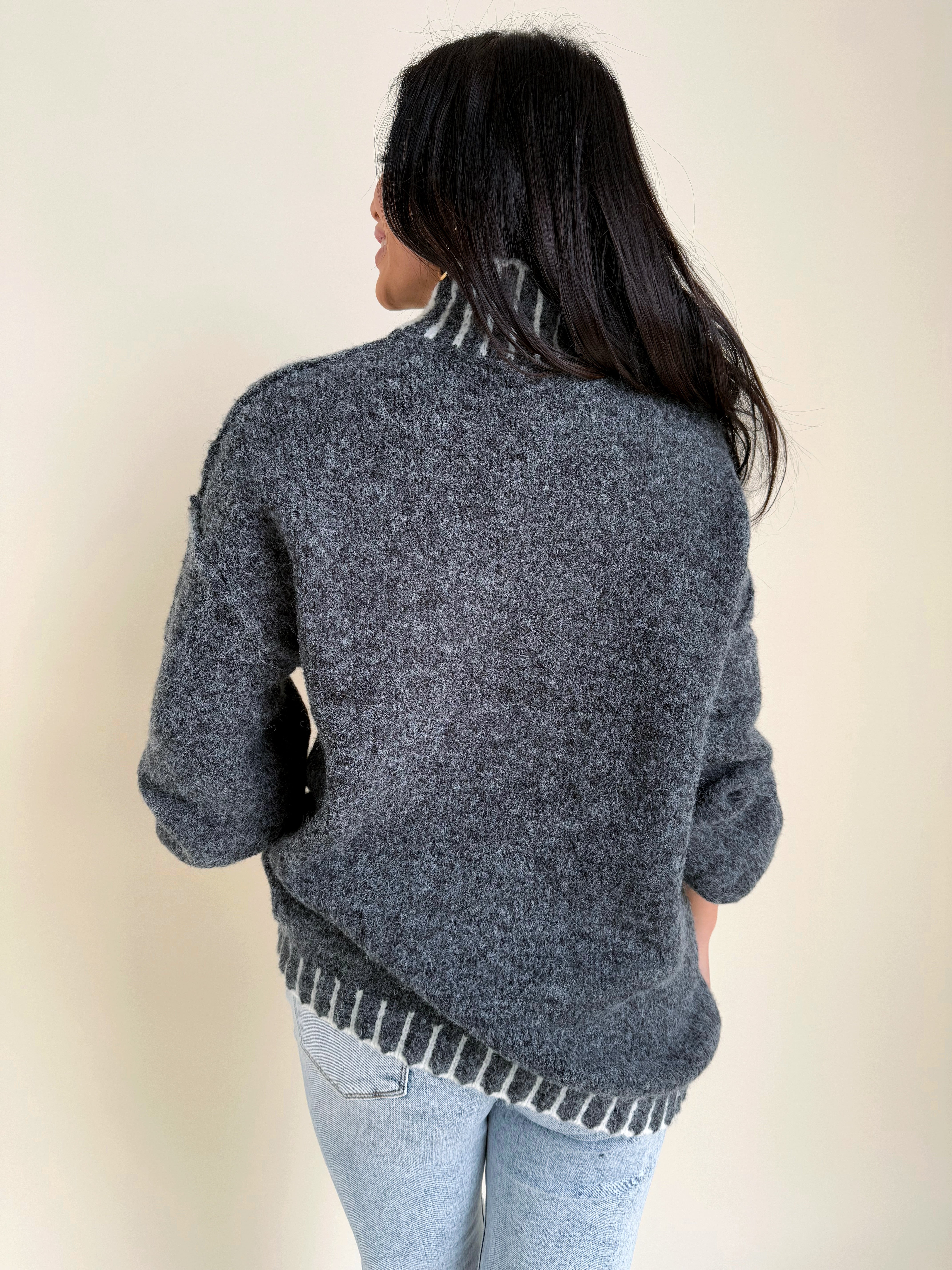 Bailey Sweater - CHARCOAL - willows clothing SWEATER