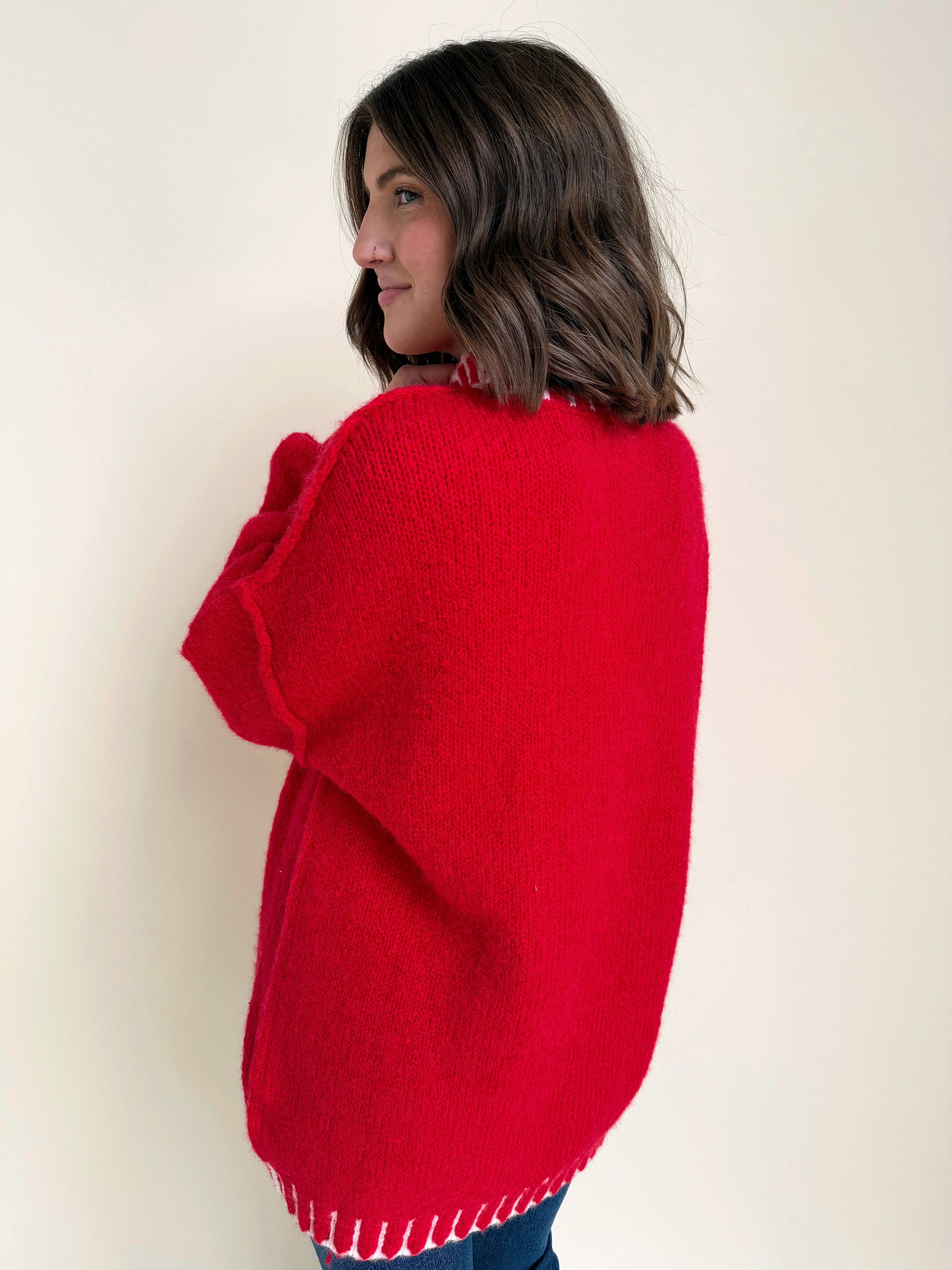 Bailey Sweater - SCARLET RED - willows clothing SWEATER