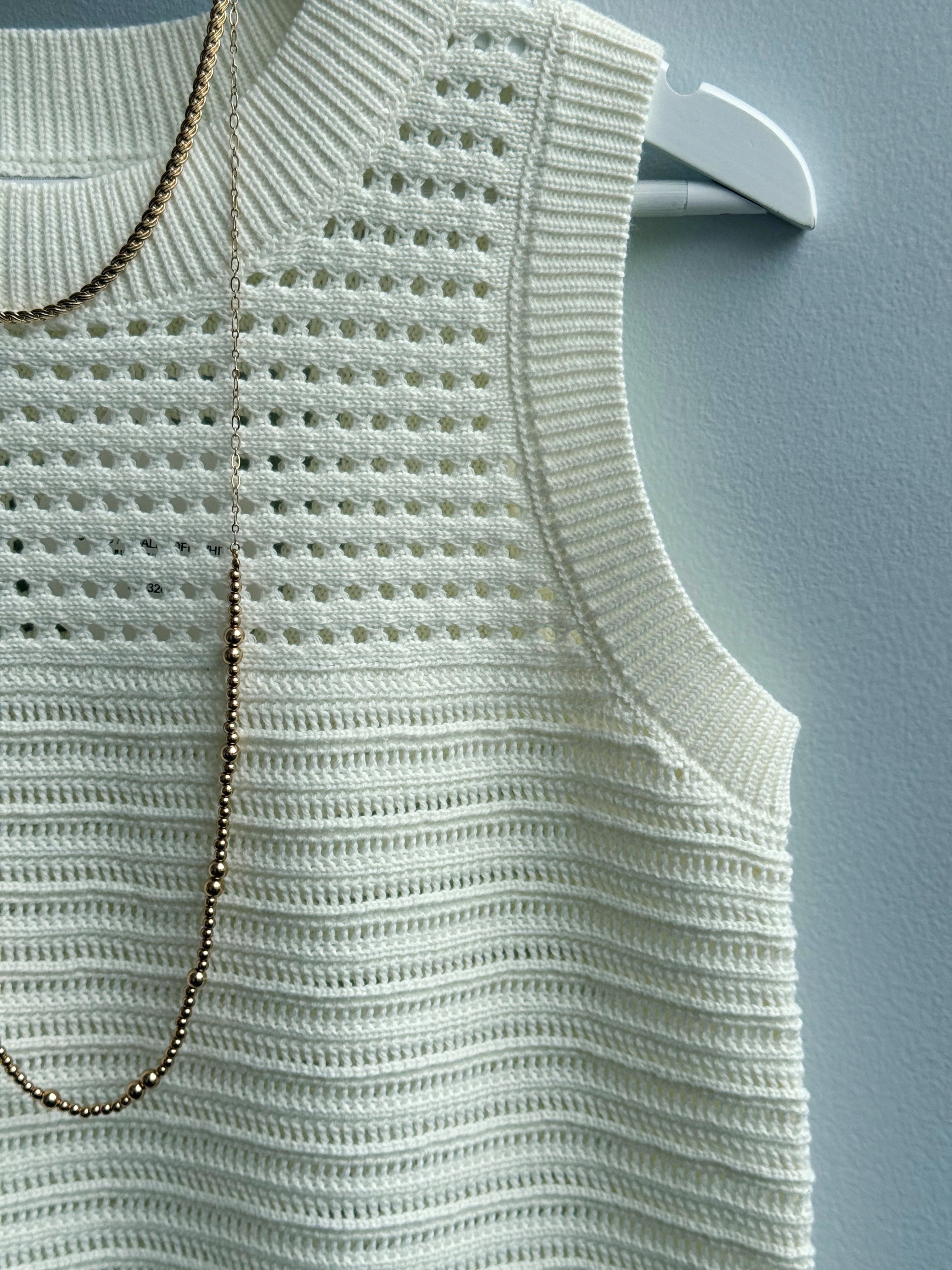 Barrett Sweater Tank - OFF WHITE - willows clothing SWEATER