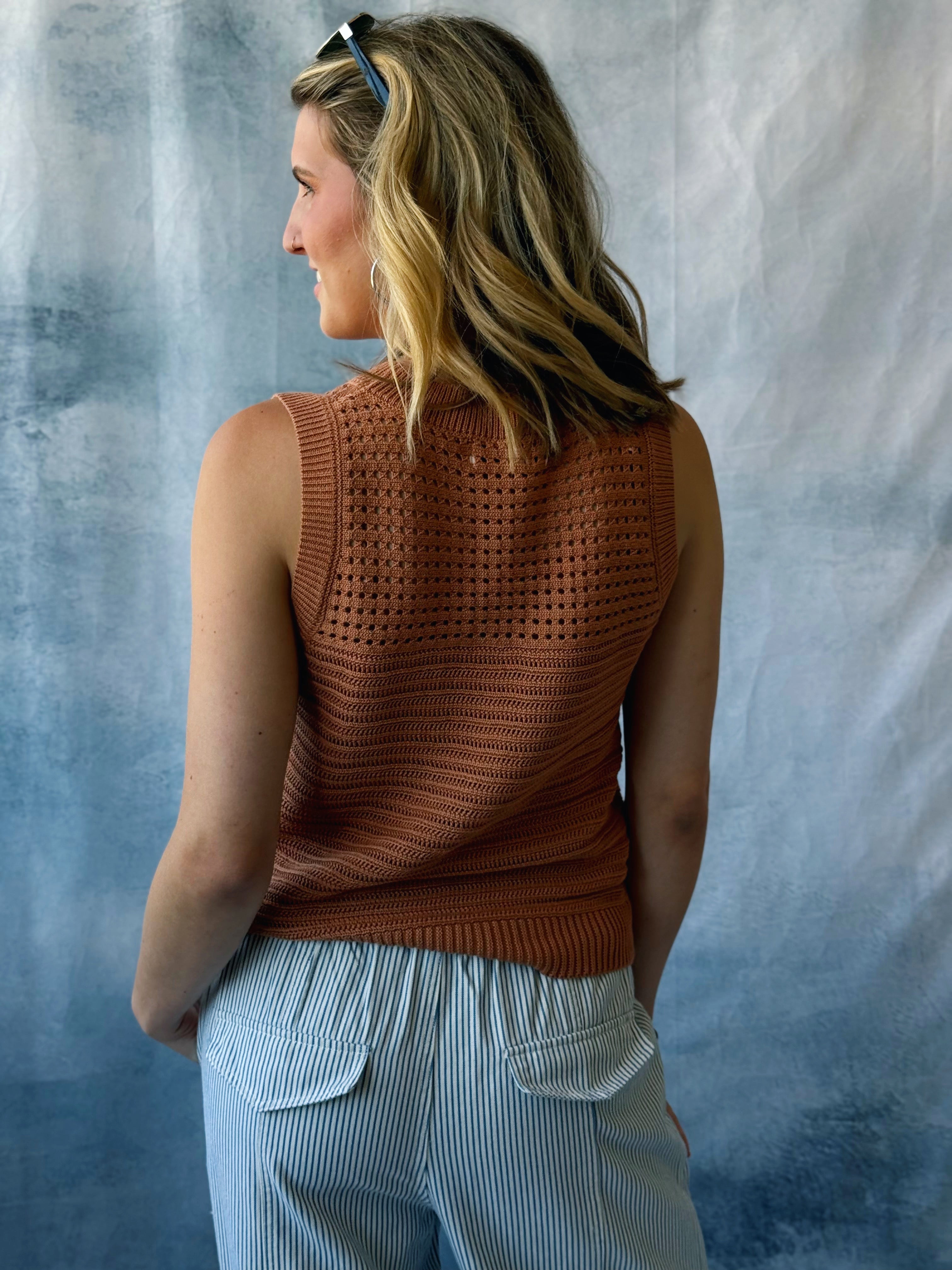 Barrett Sweater Tank - POPPY - willows clothing SWEATER