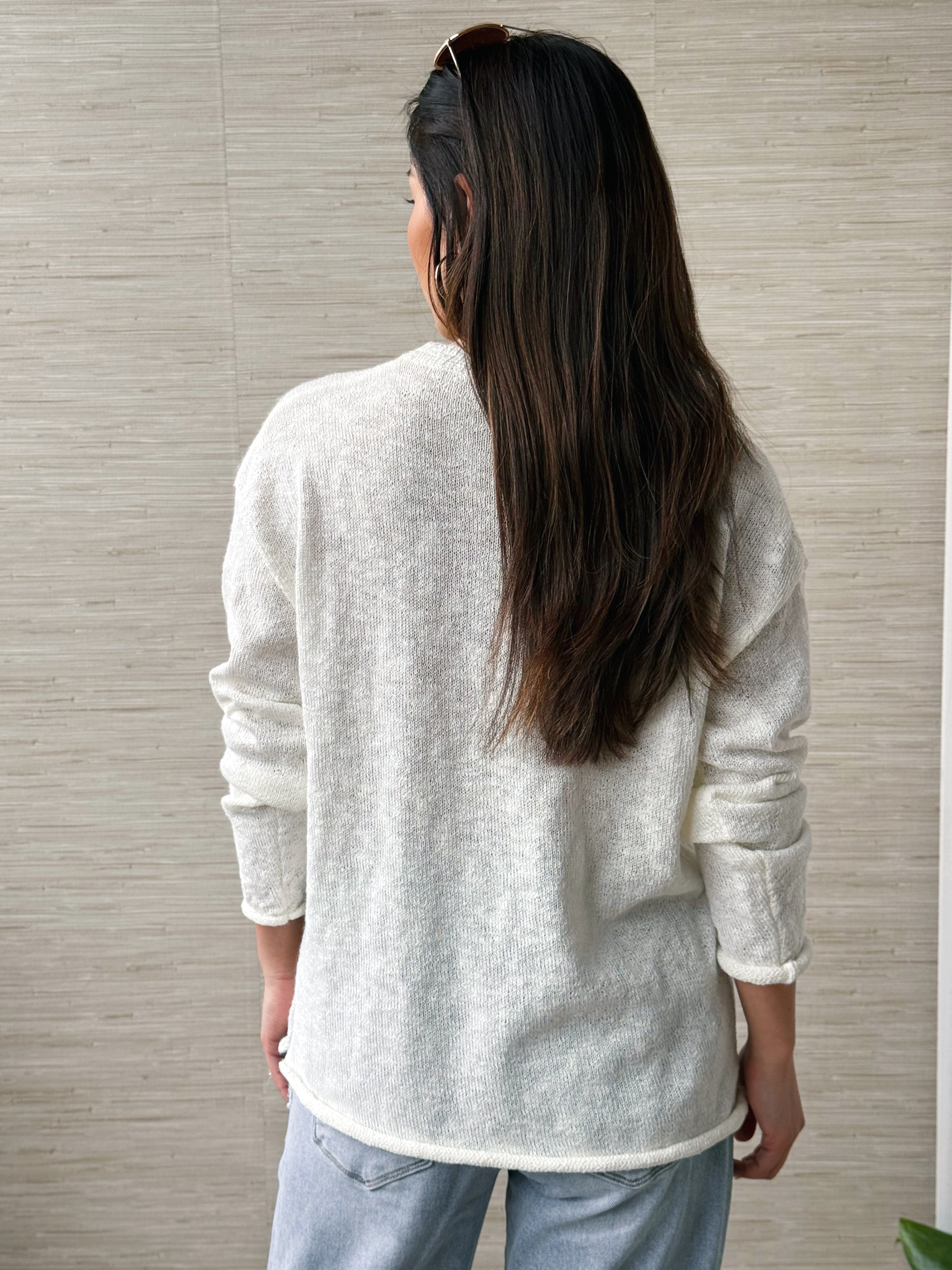 Beach Day Sweater - WHITE - willows clothing SWEATER