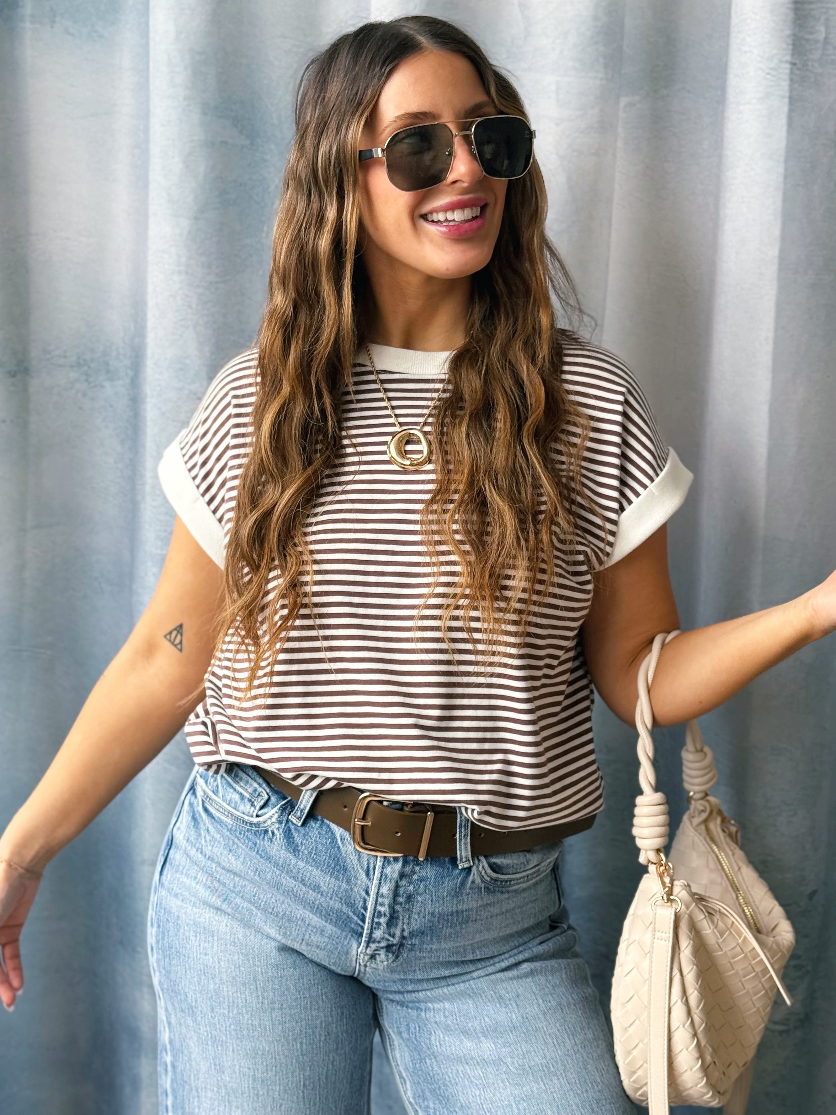 Beach Trip Tee - BROWN - willows clothing S/S SHIRT