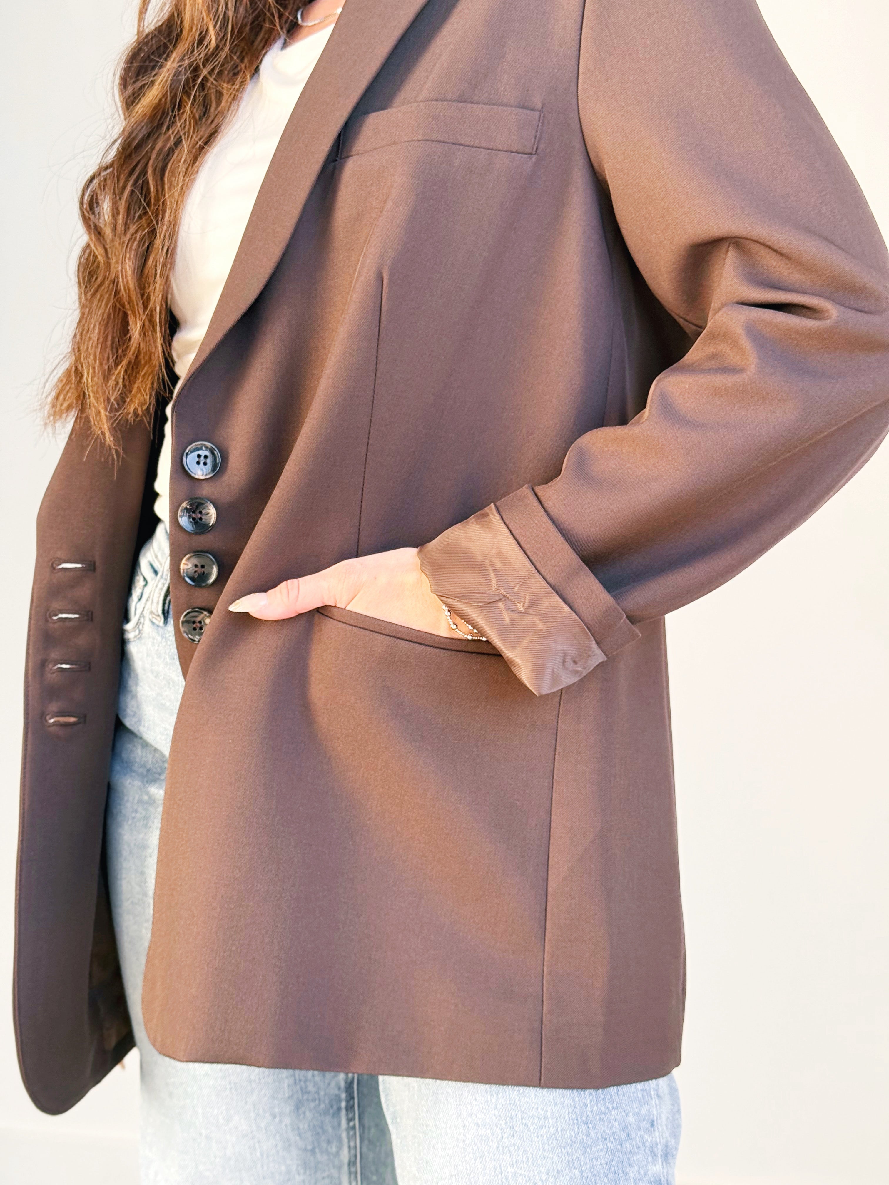 Belmont Blazer - BROWN - willows clothing BLAZER