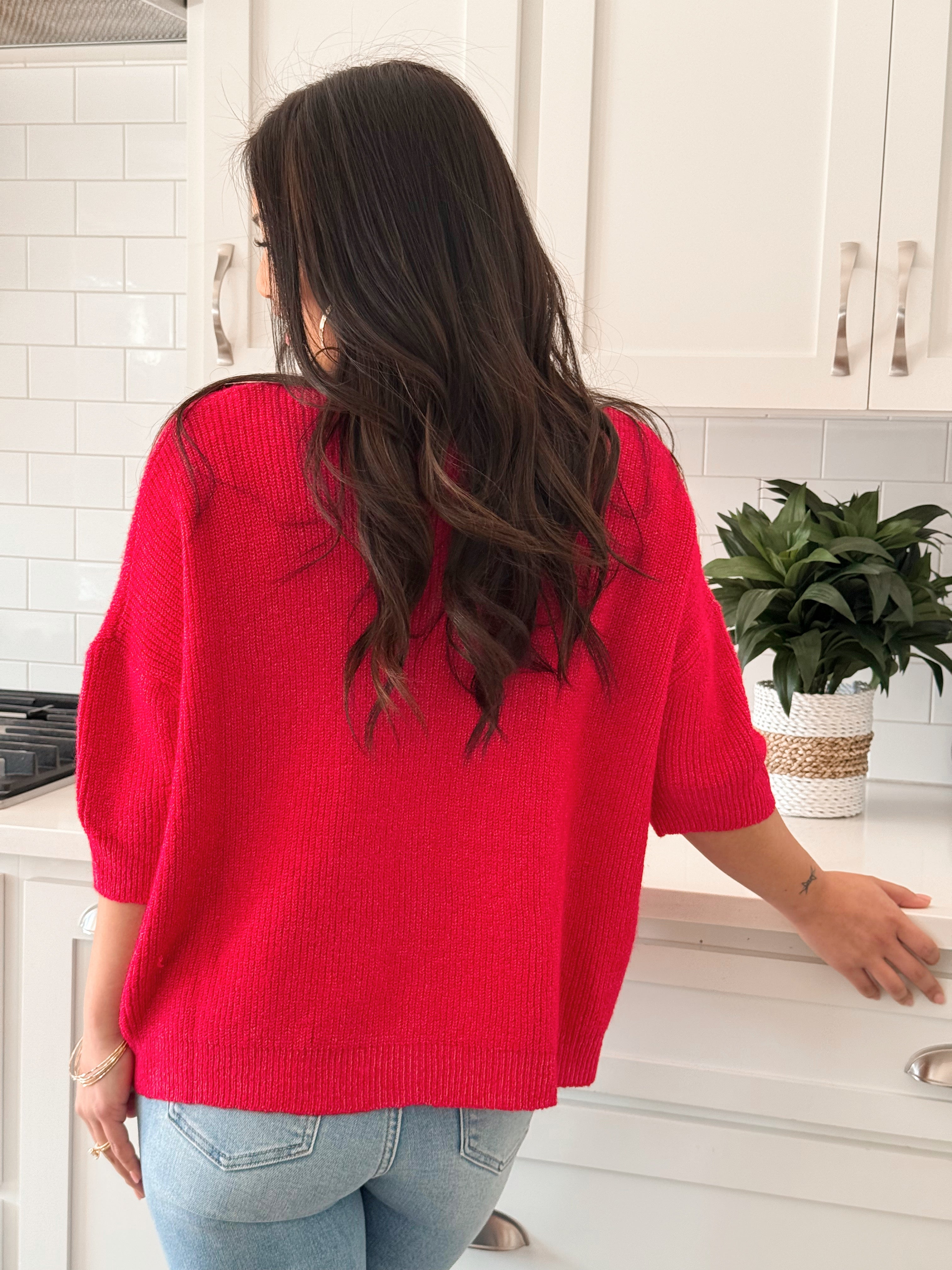 Bess Cardigan - RED - willows clothing SWEATER