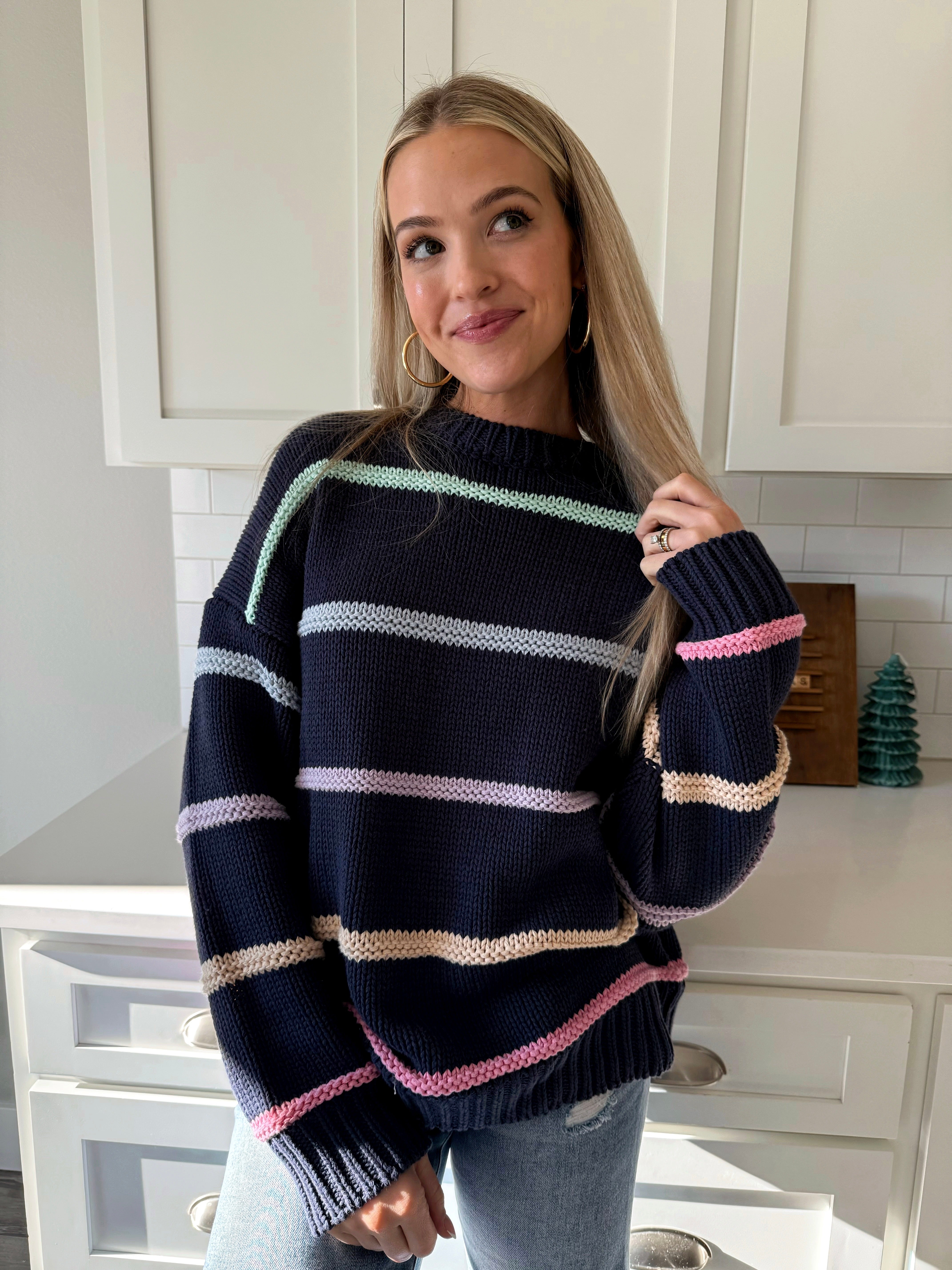 Birthday Sweater - NAVY - willows clothing SWEATSHIRT