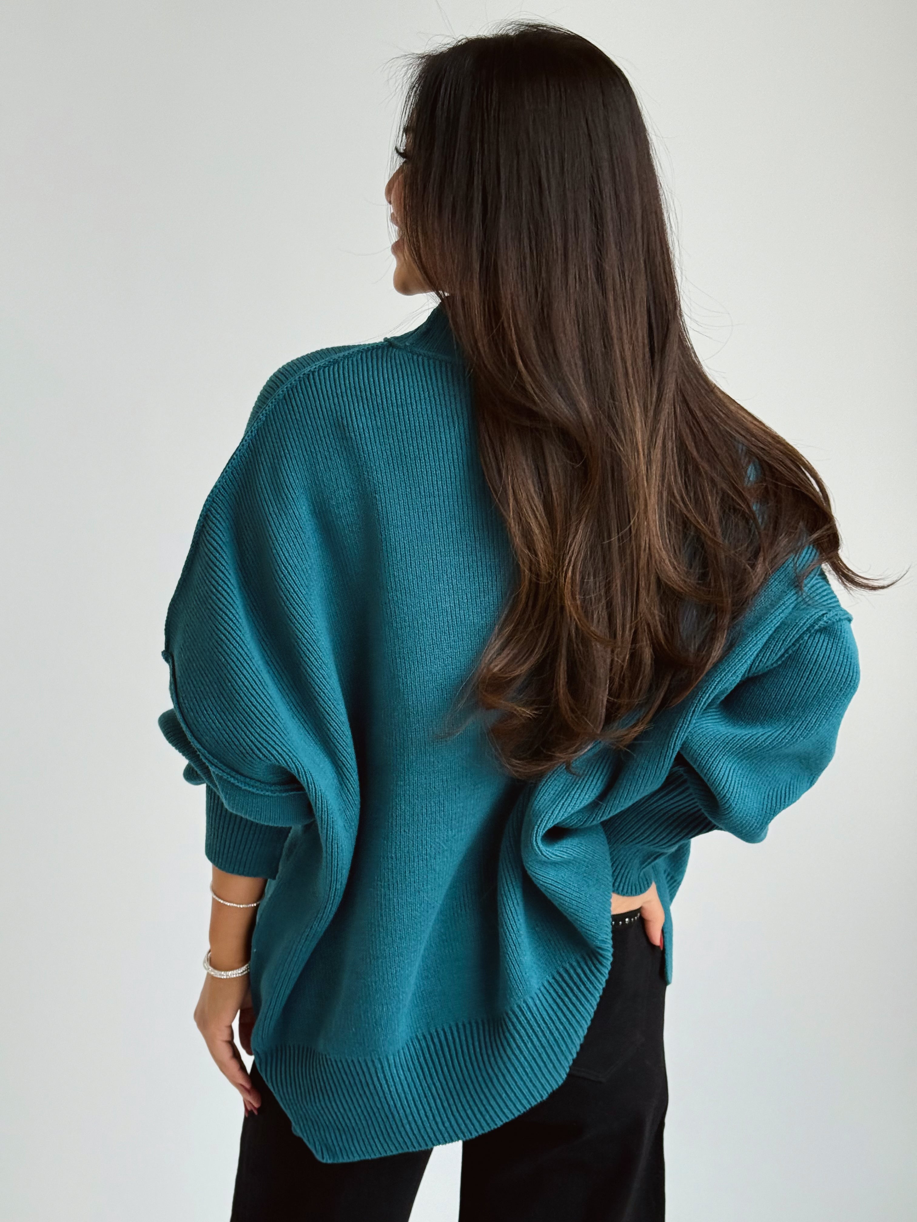 Blaire Sweater - TEAL - willows clothing SWEATER