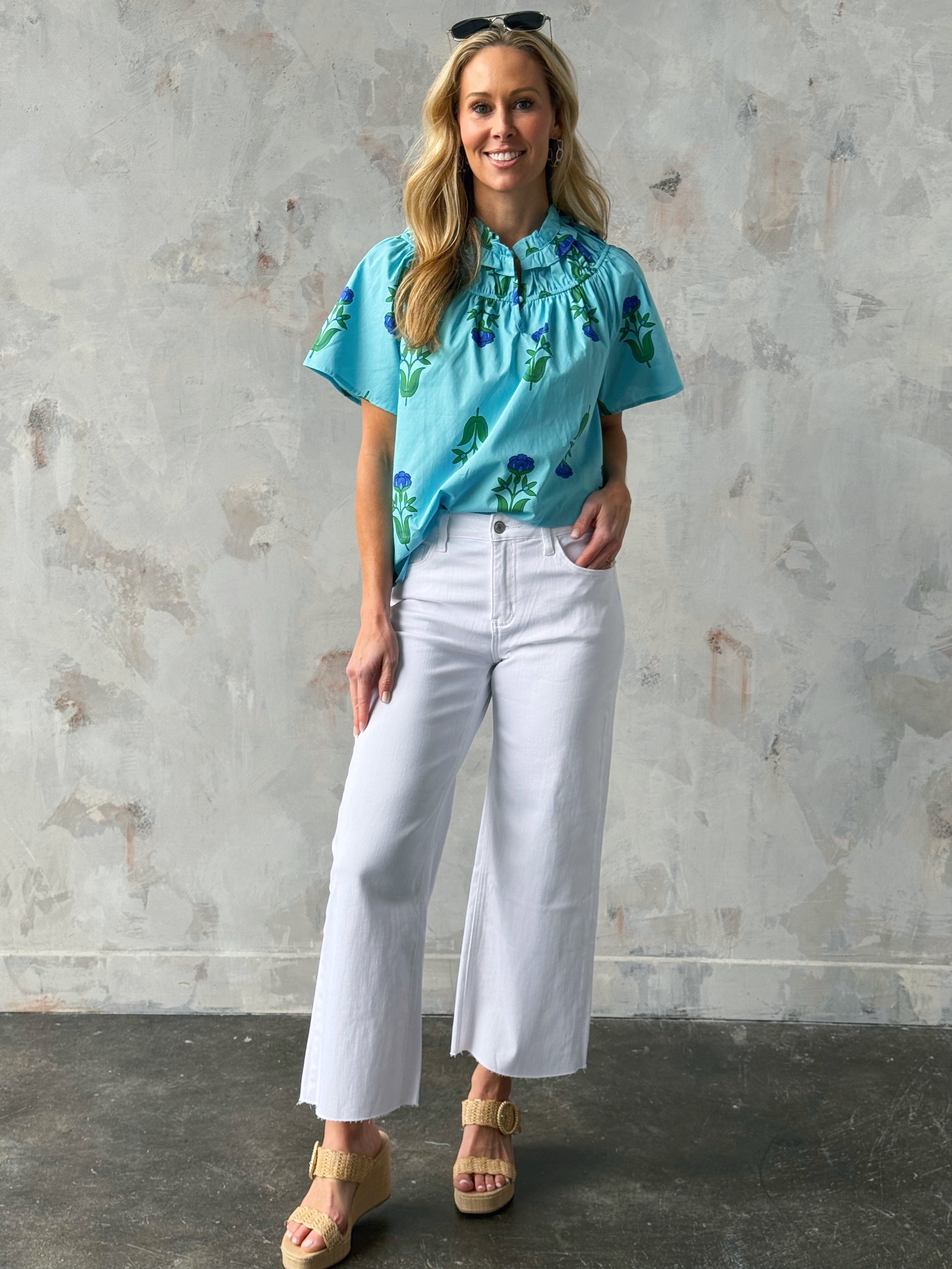 Bluebell Blouse - BLUE - willows clothing BLOUSE