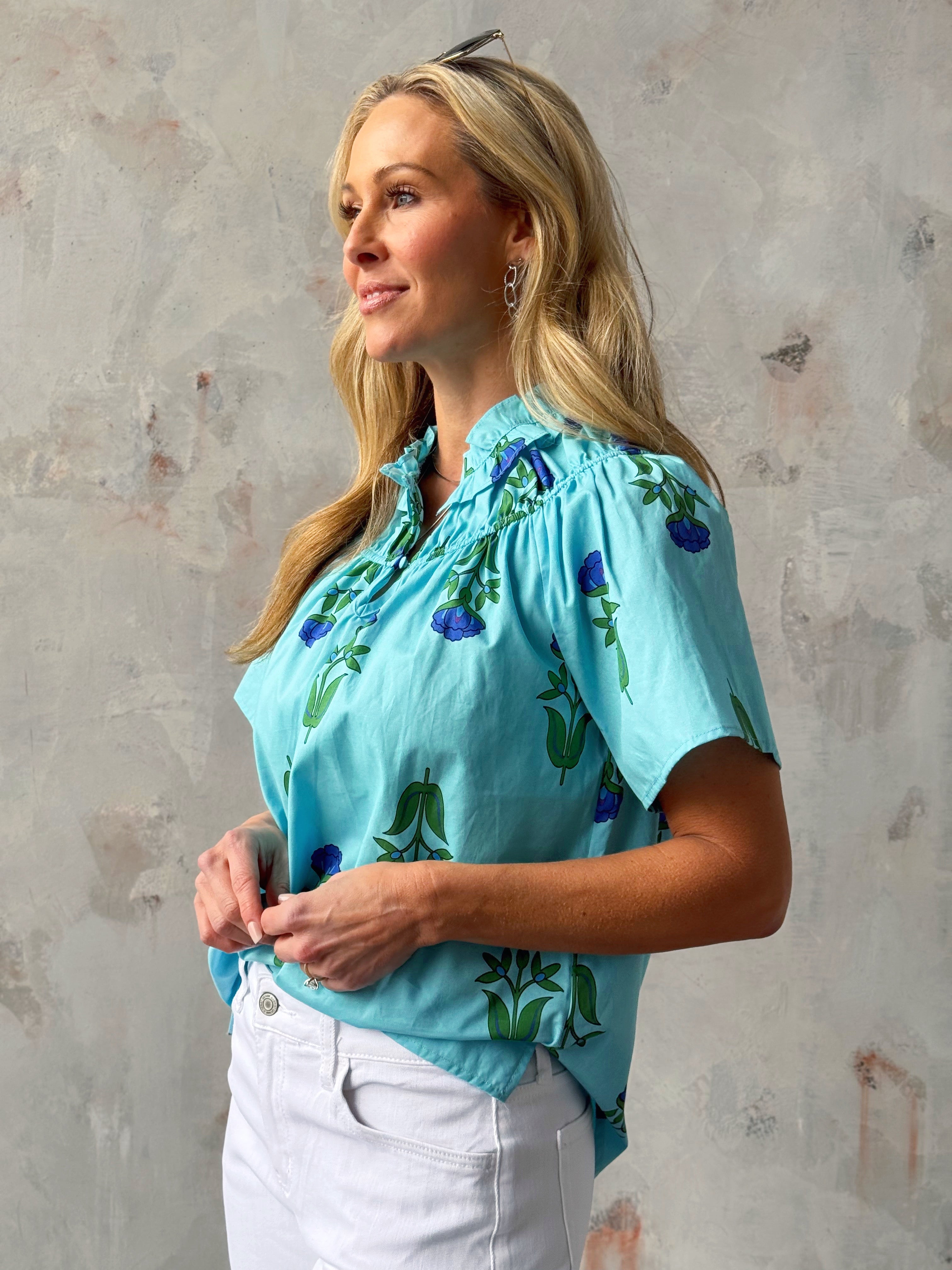 Bluebell Blouse - BLUE - willows clothing BLOUSE