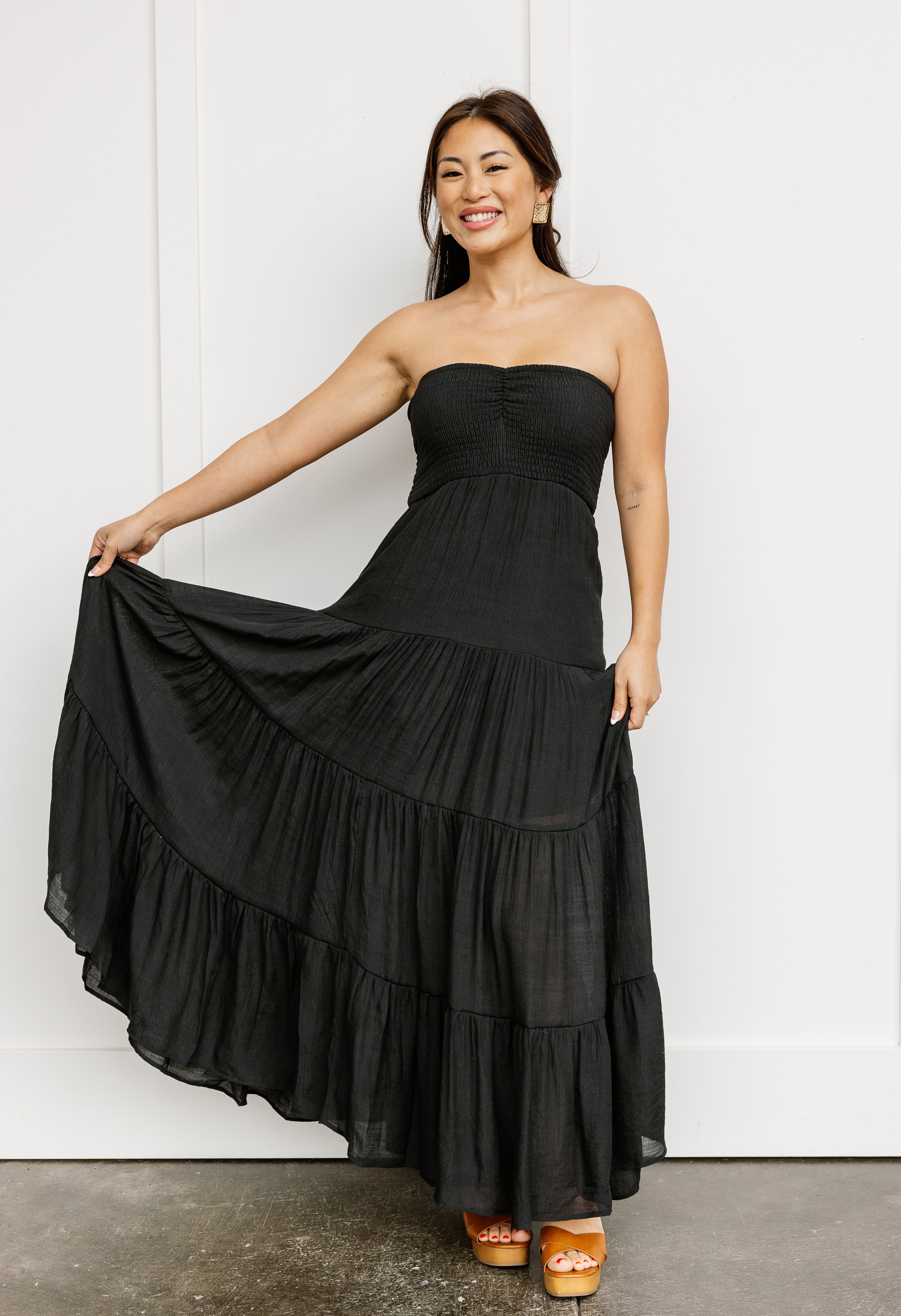 Bossa Nova Dress - BLACK - willows clothing Long Dress