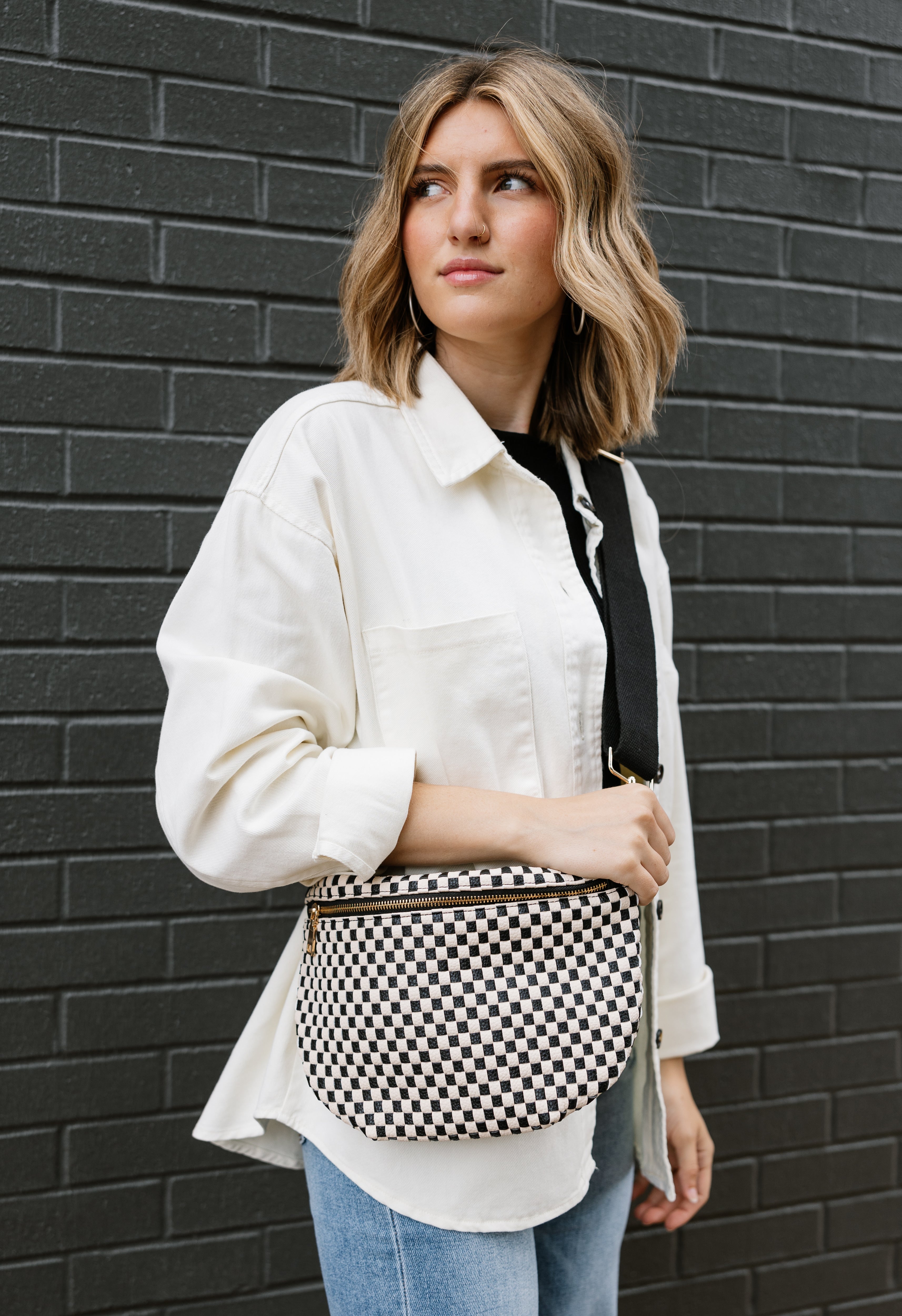 Boulevard Crossbody - CHECKERED BLACK - willows clothing Crossbody