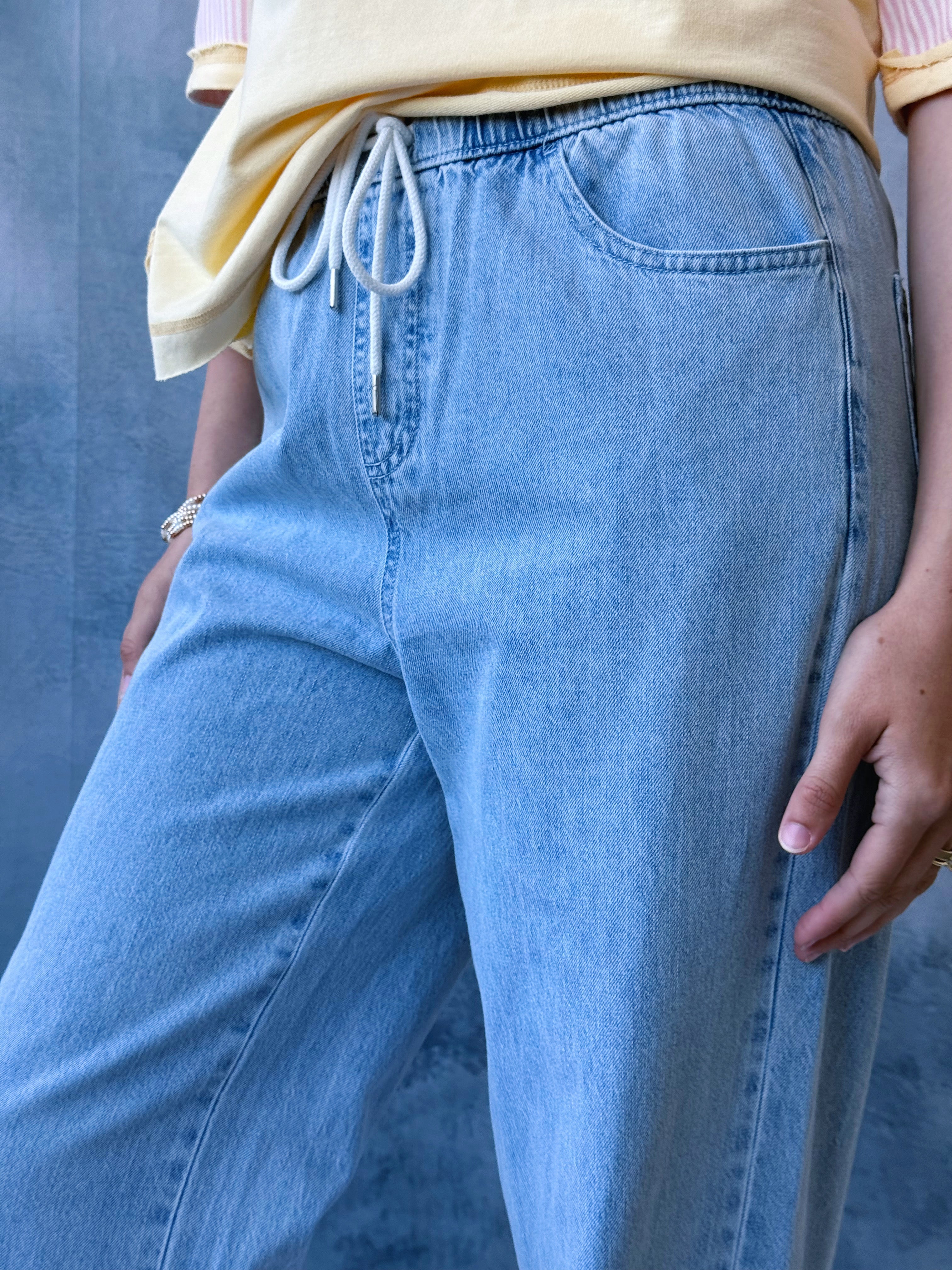 Brantley Pants - LIGHT WASH - willows clothing WIDE LEG