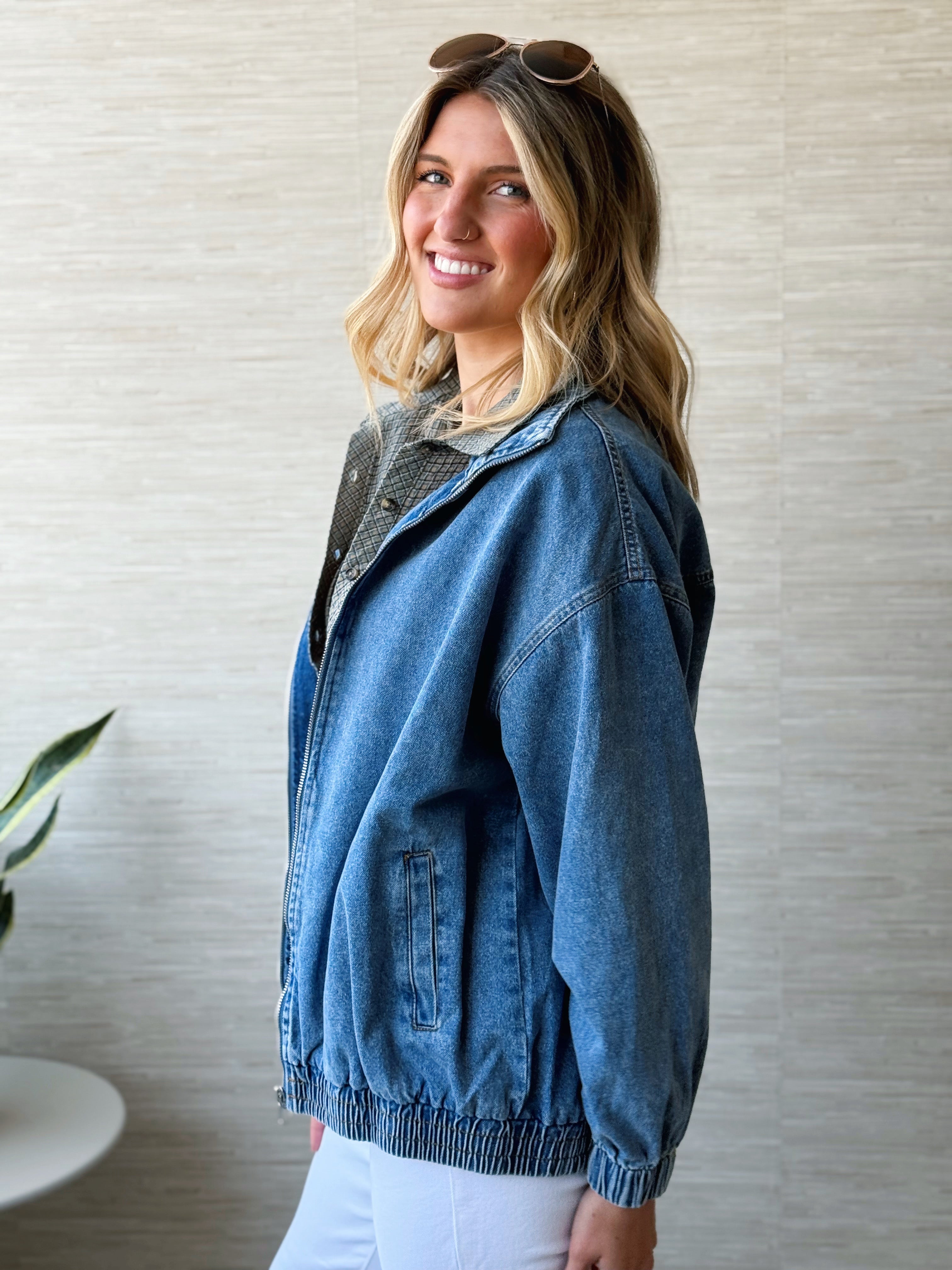 Brentwood Denim Jacket - DARK DENIM - willows clothing JACKET