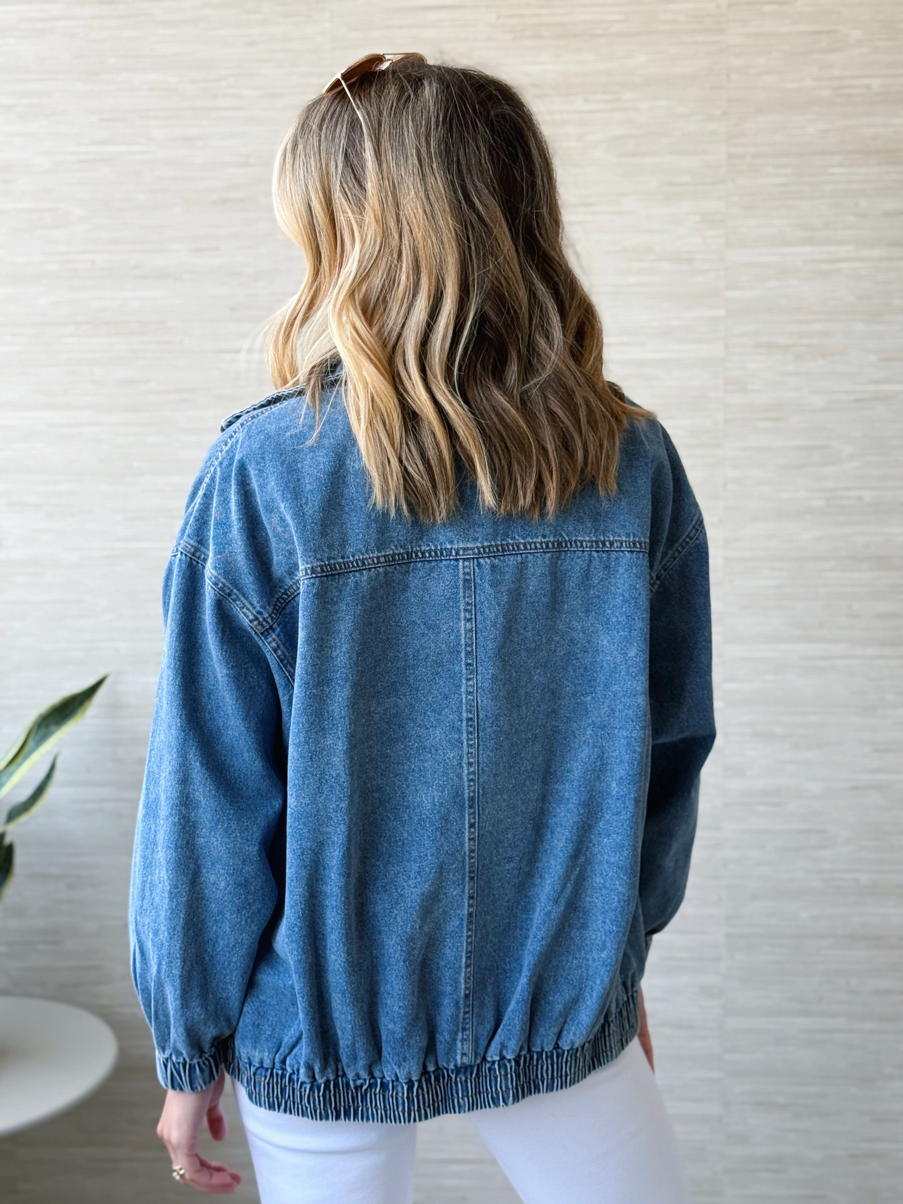 Brentwood Denim Jacket - DARK DENIM - willows clothing JACKET