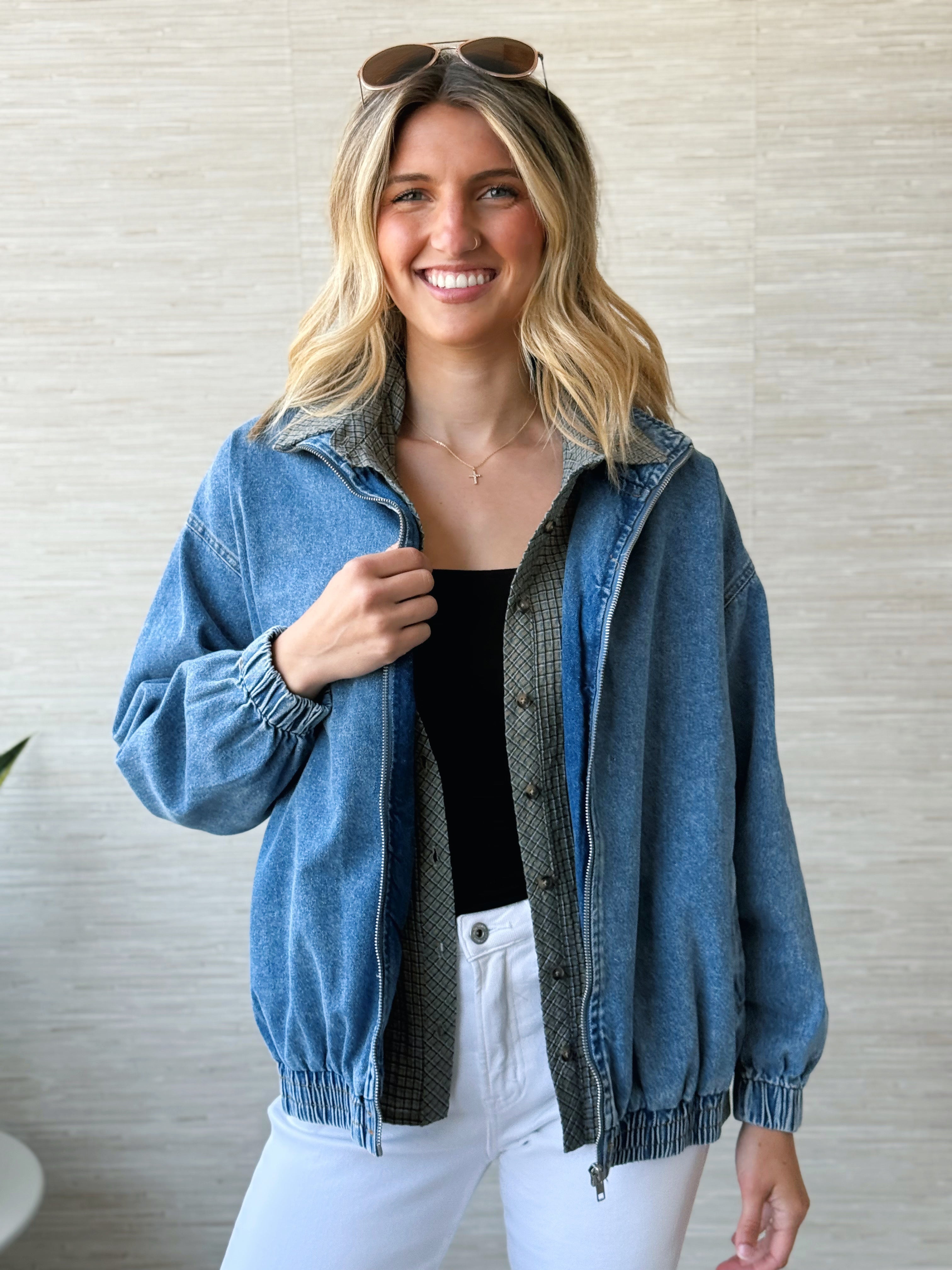 Brentwood Denim Jacket - DARK DENIM - willows clothing JACKET