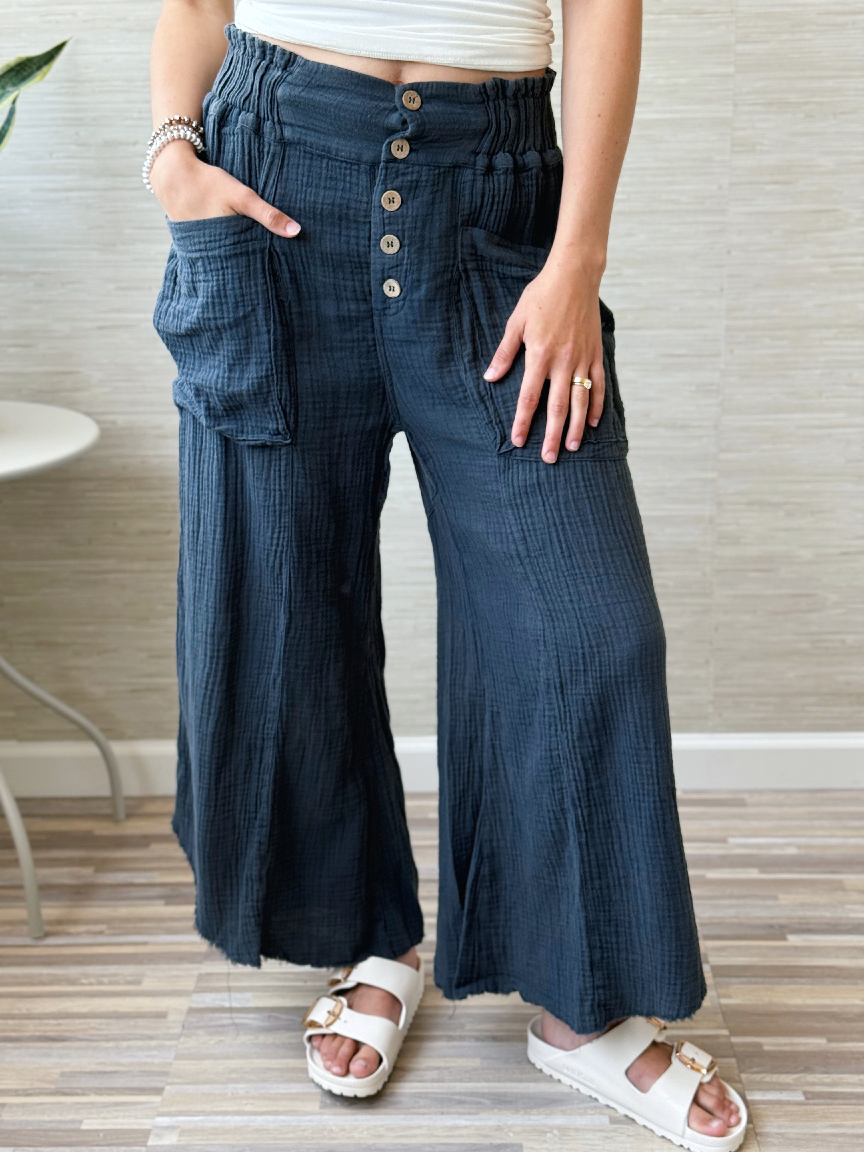 Bridget Pants - CHARCOAL - willows clothing PANTS