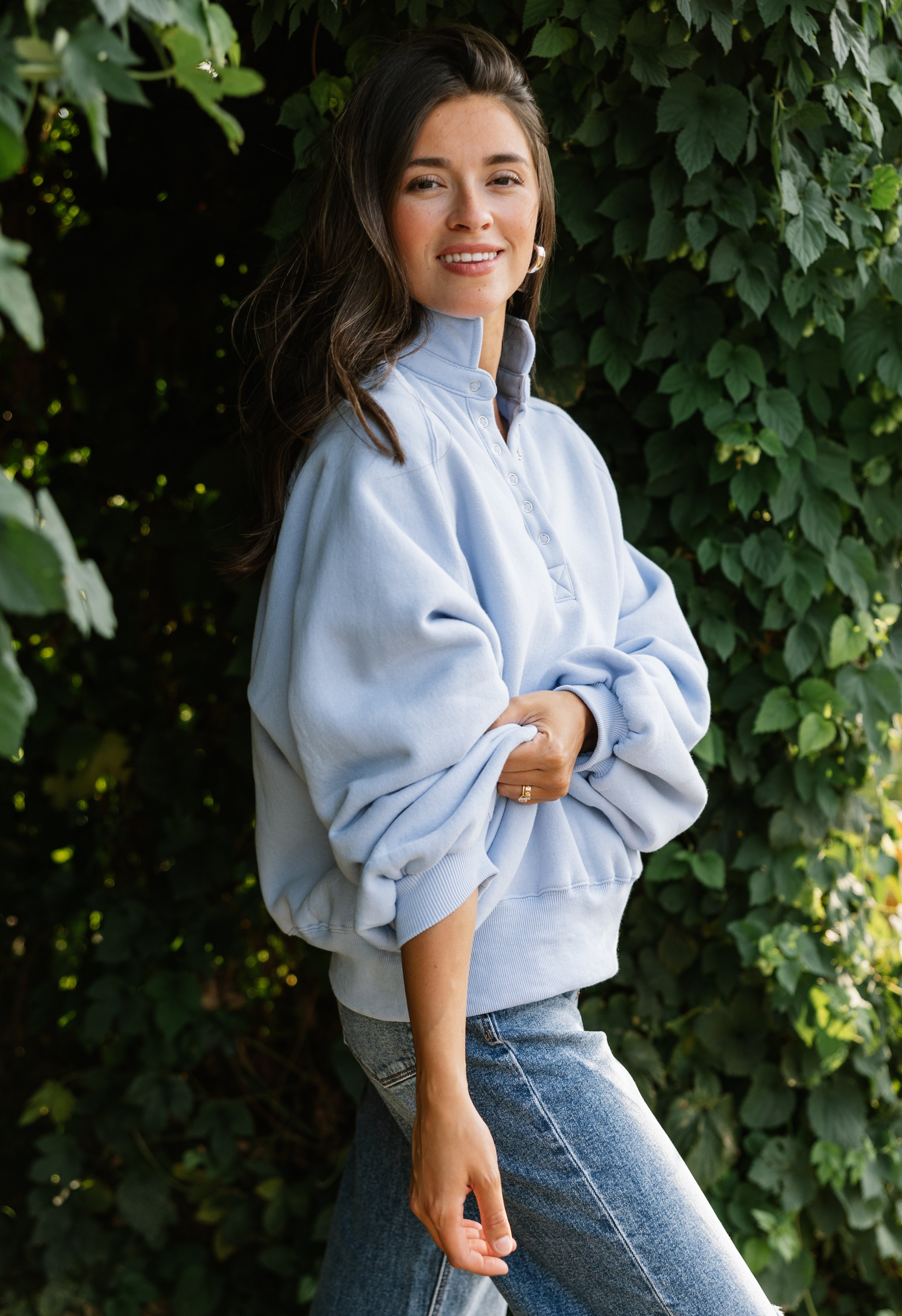 Brittany Sweatshirt - SKY BLUE - willows clothing SWEATSHIRT