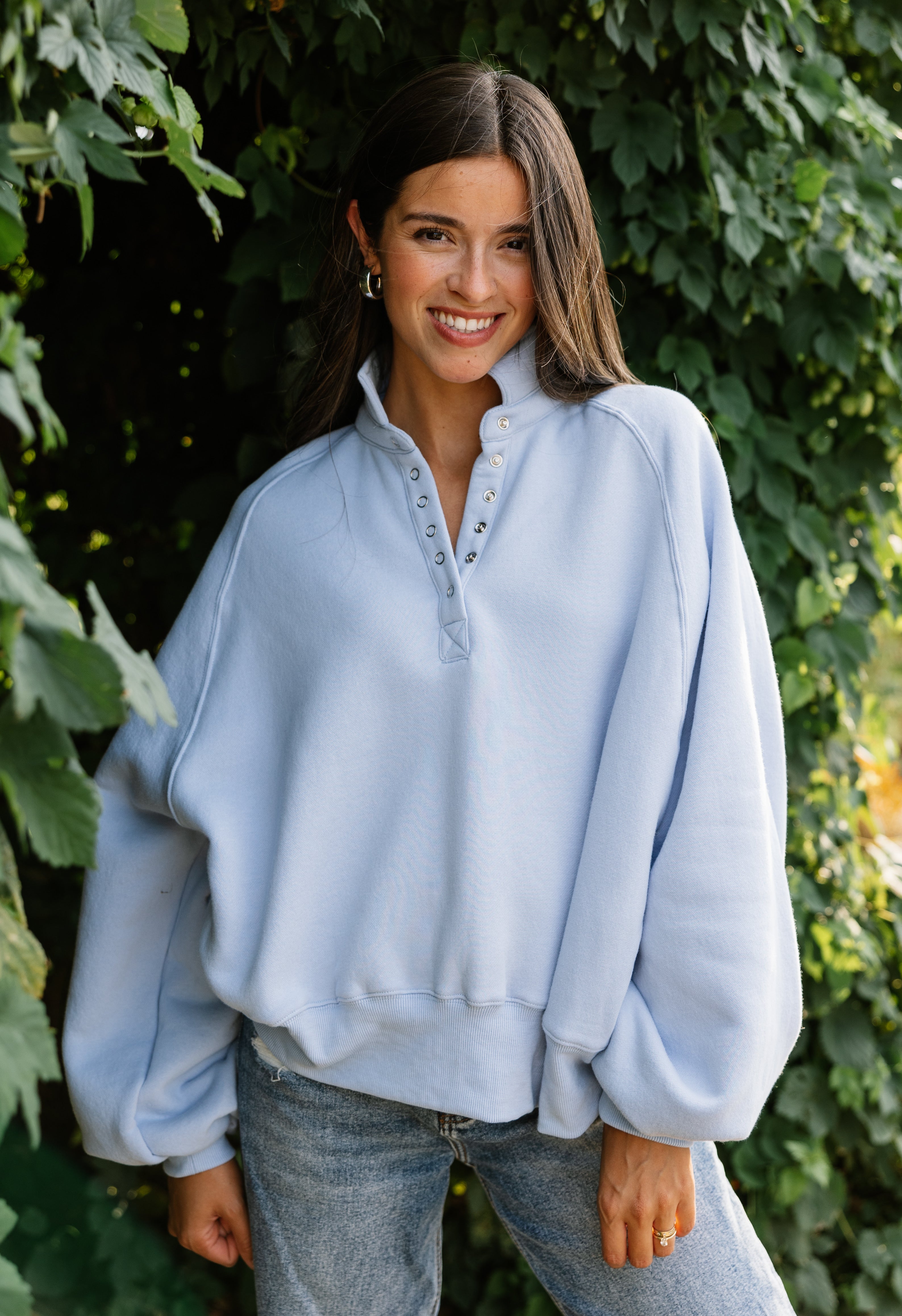 Brittany Sweatshirt - SKY BLUE - willows clothing SWEATSHIRT