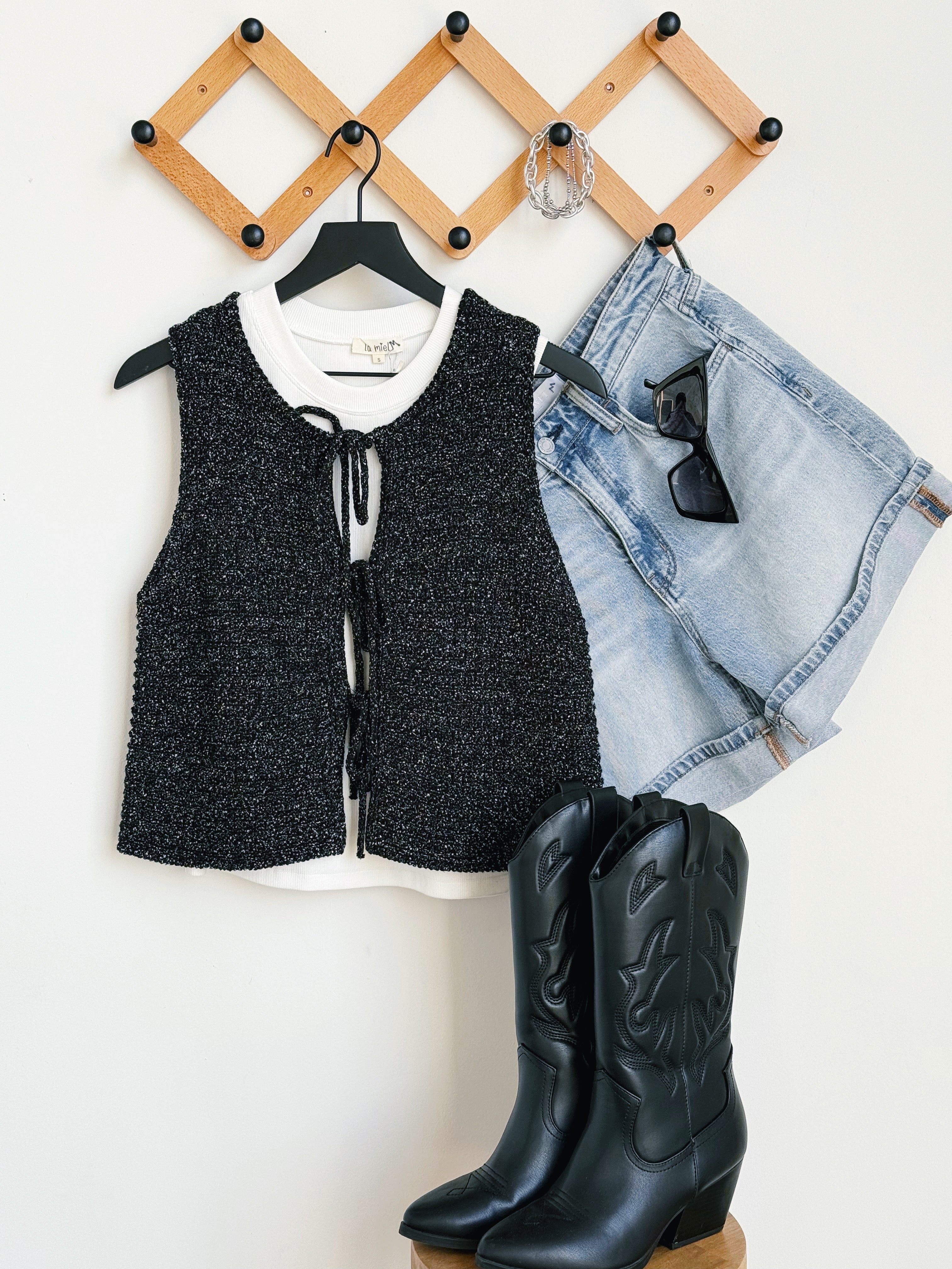 Brooks Sweater Vest - GREY - willows clothing TANK