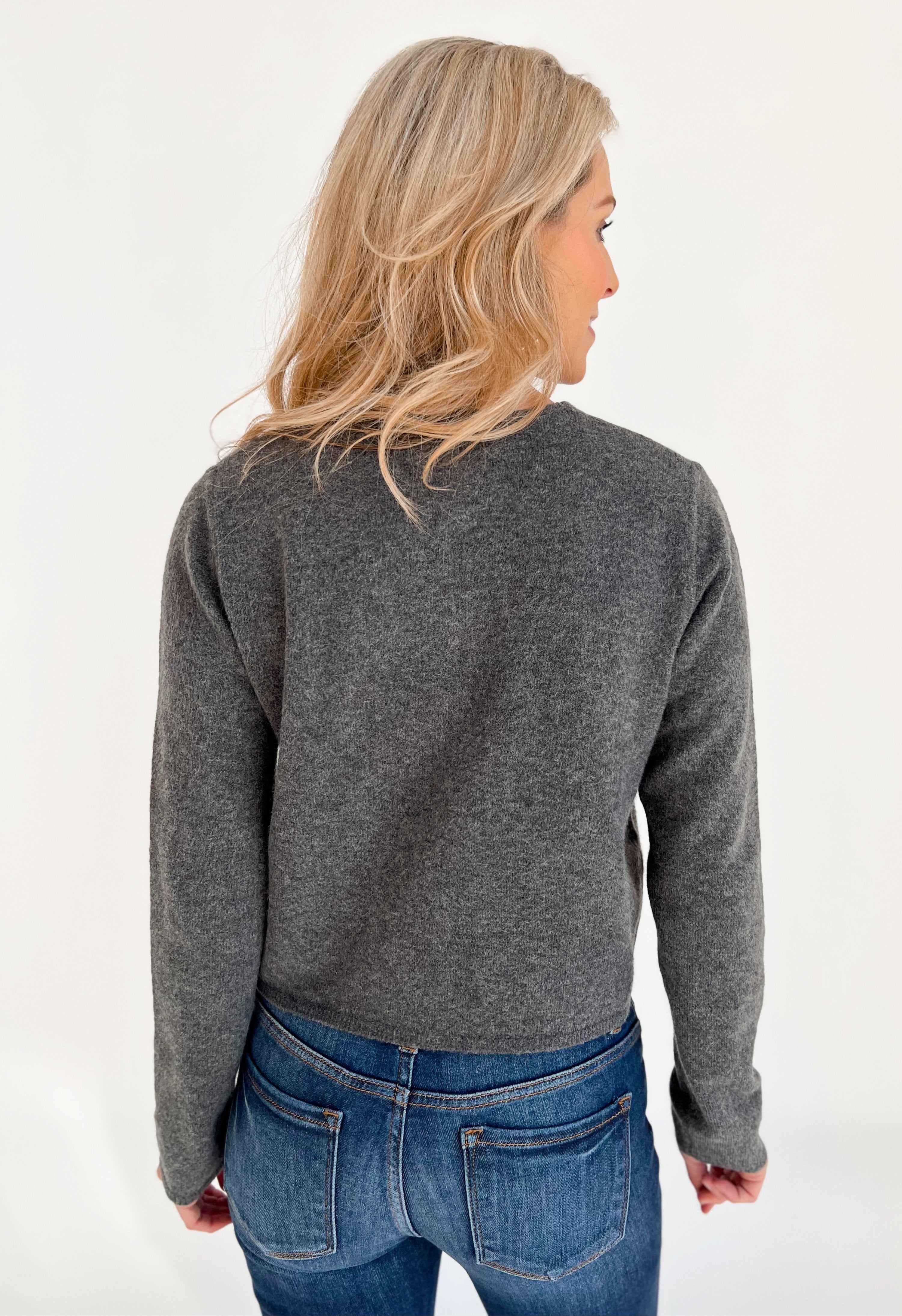 By Your Side Cardigan - CHARCOAL - willows clothing Cardigan