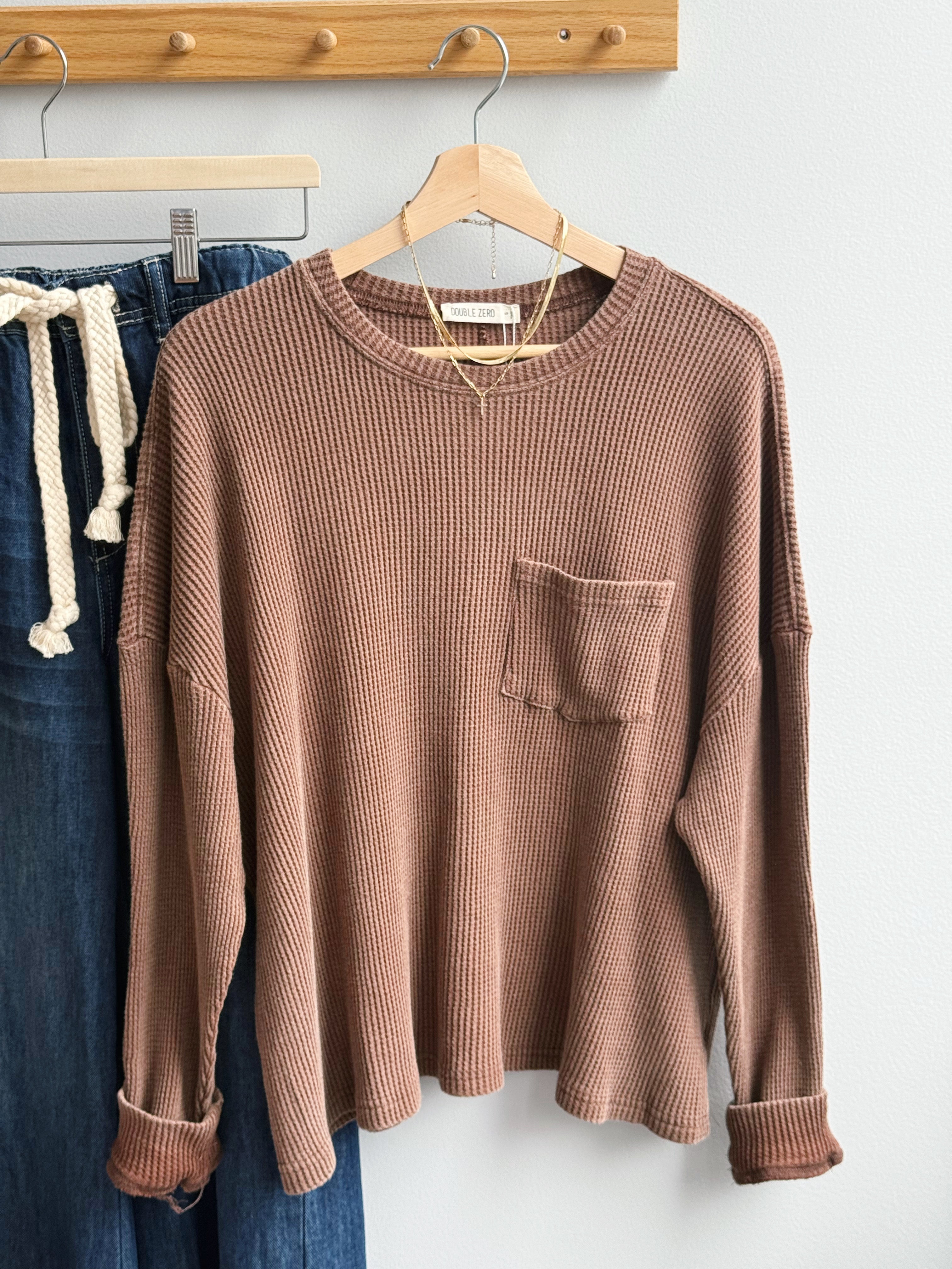 Cabin Weather Long Sleeve - DARK BROWN - willows clothing L/S SHIRT