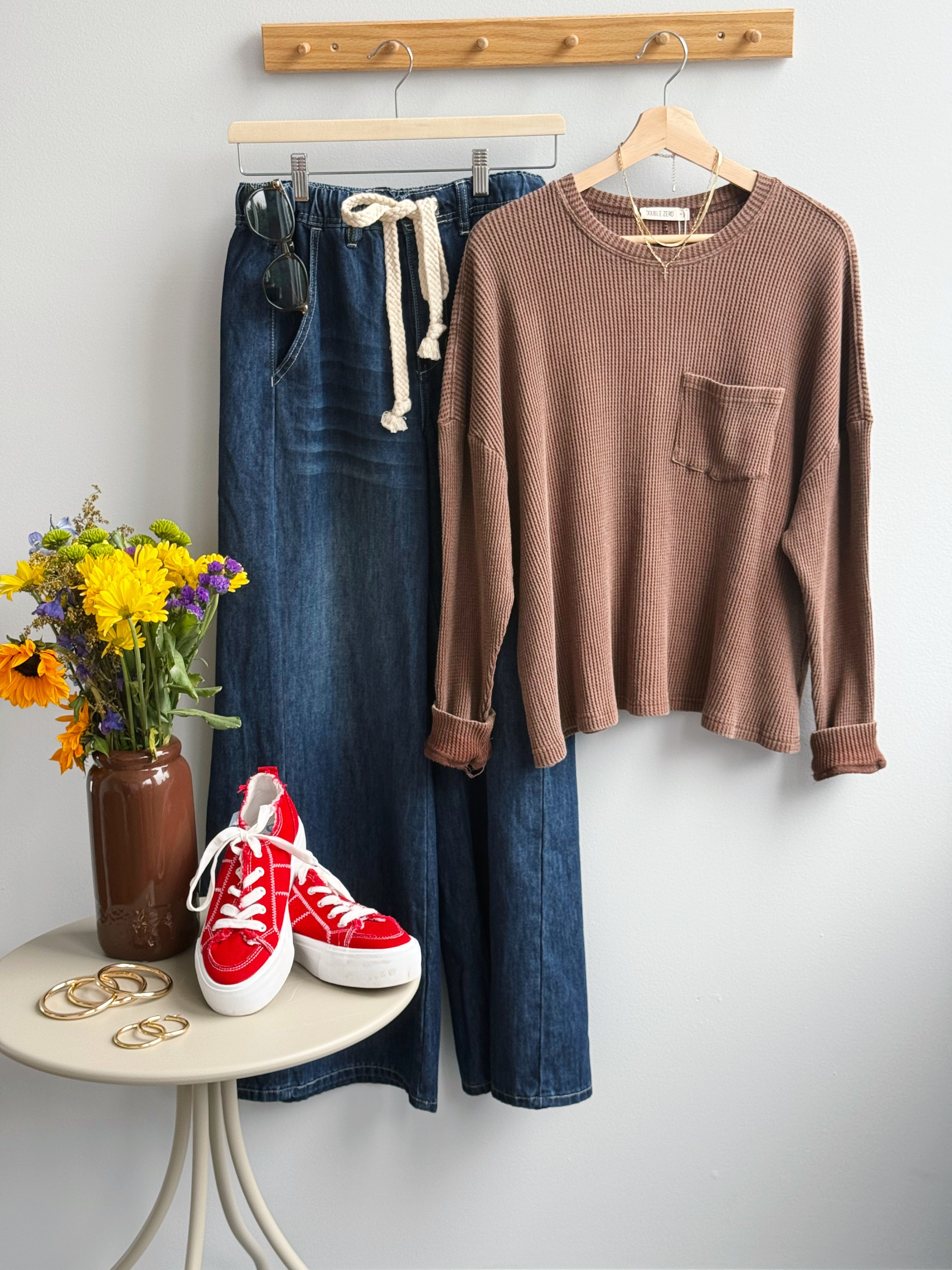 Cabin Weather Long Sleeve - DARK BROWN - willows clothing L/S SHIRT