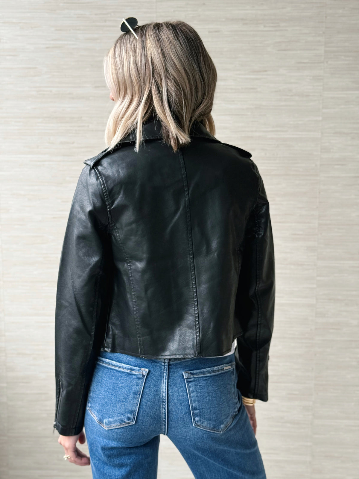 Camden Leather Jacket - BLACK - willows clothing LEATHER JACKET