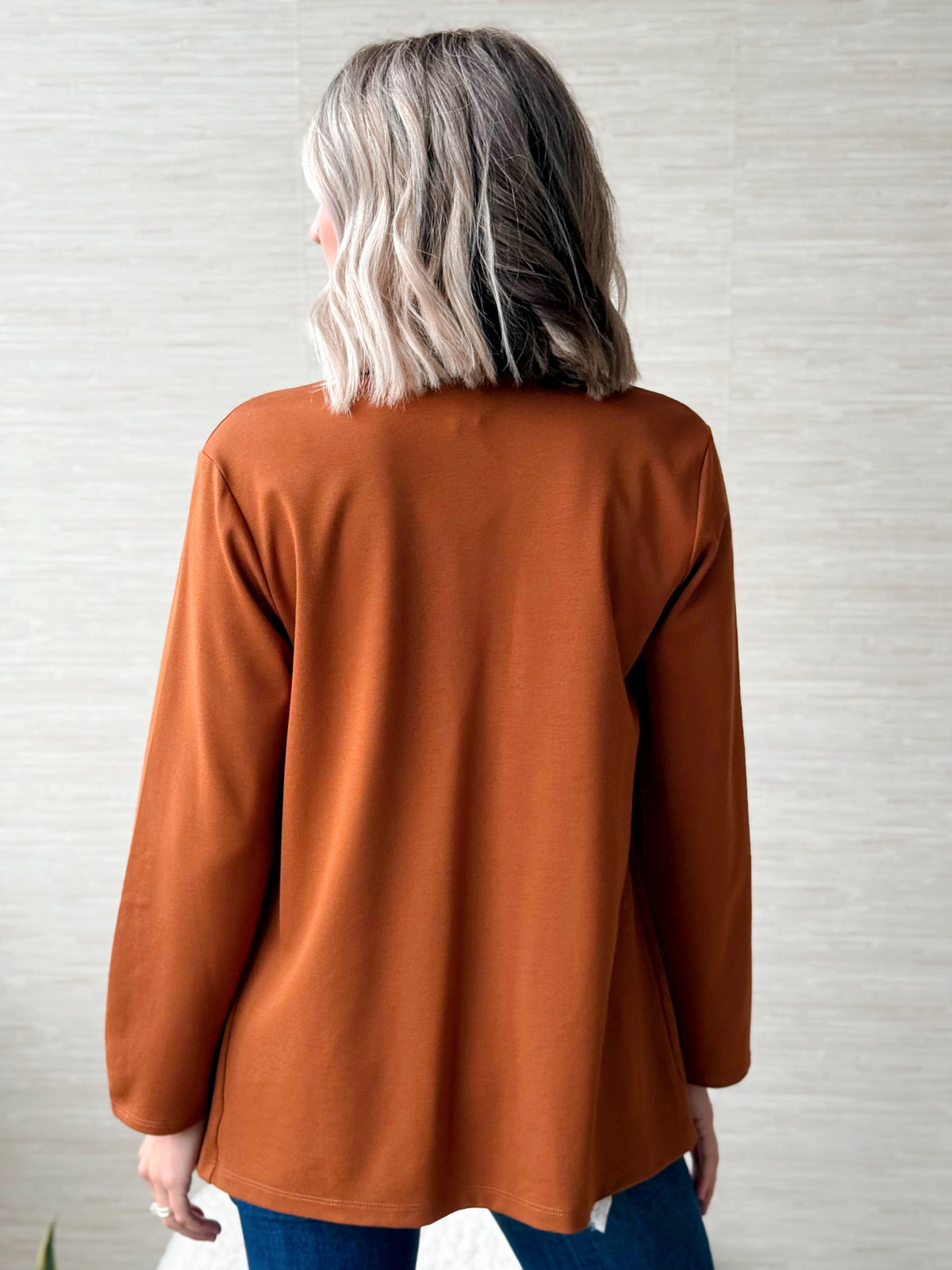 Candlelight Season Blazer - MOCHA BROWN - willows clothing BLAZER