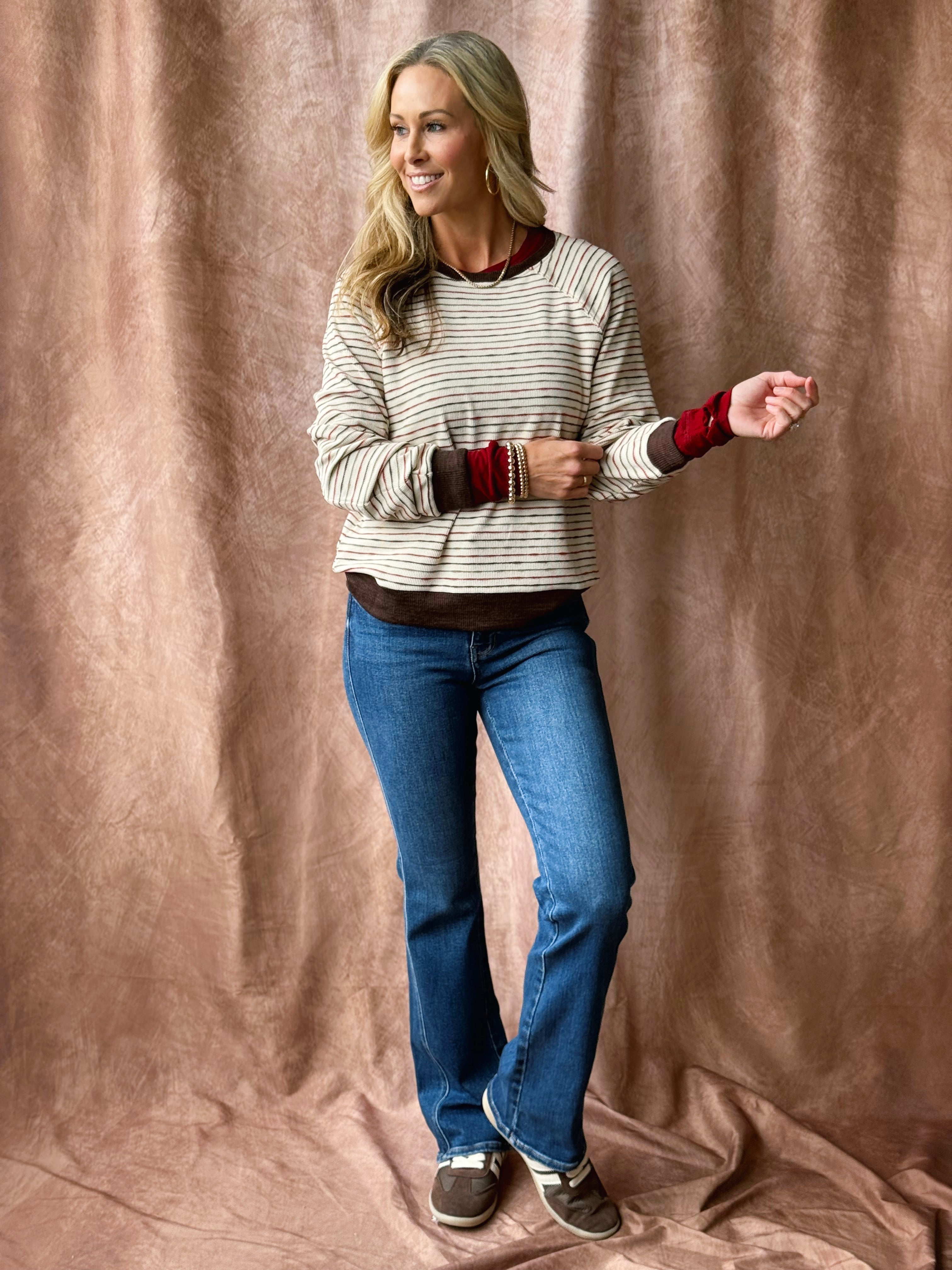 Candy Apple Top - BROWN - willows clothing L/S SHIRT