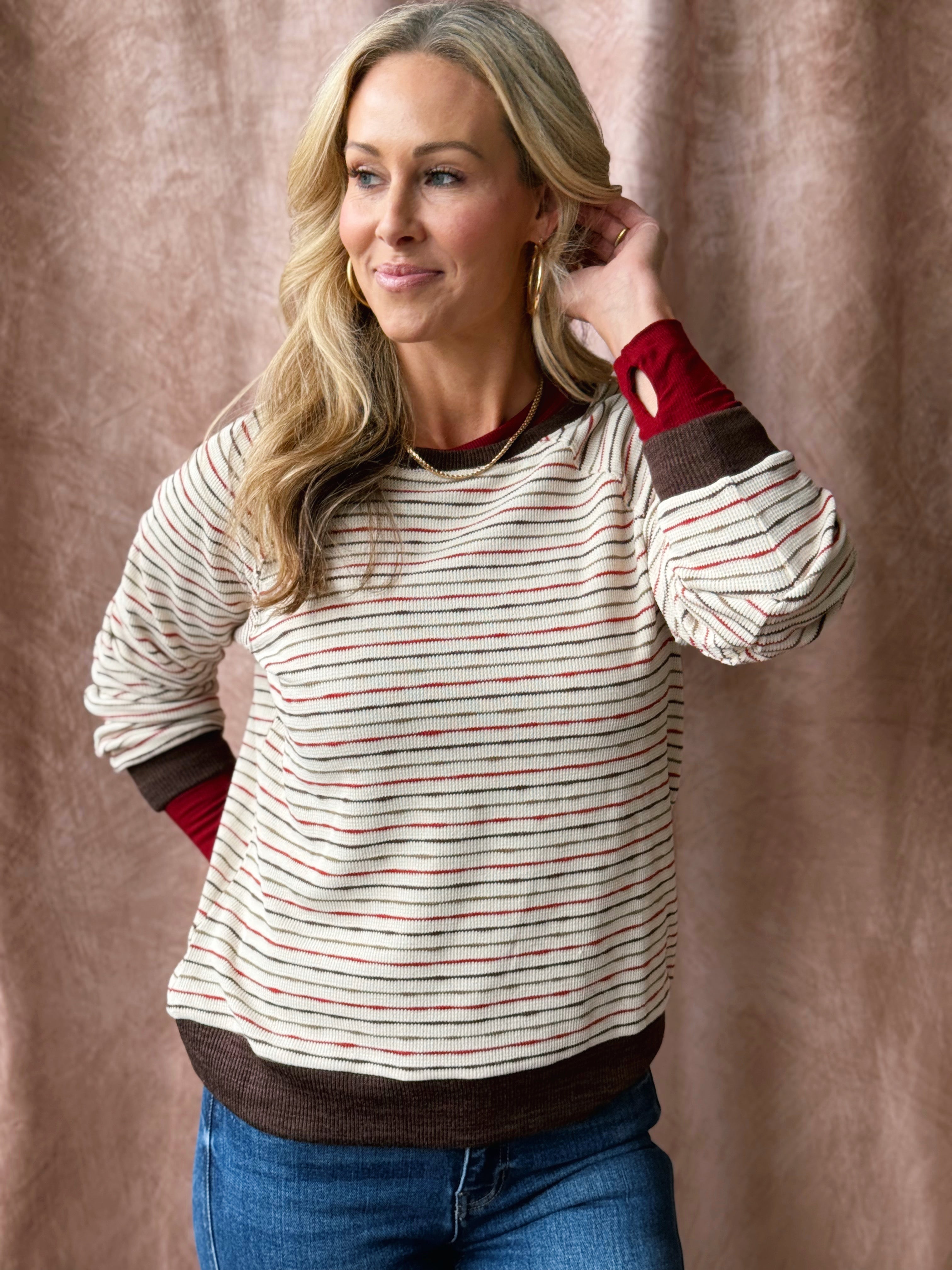Candy Apple Top - BROWN - willows clothing L/S SHIRT